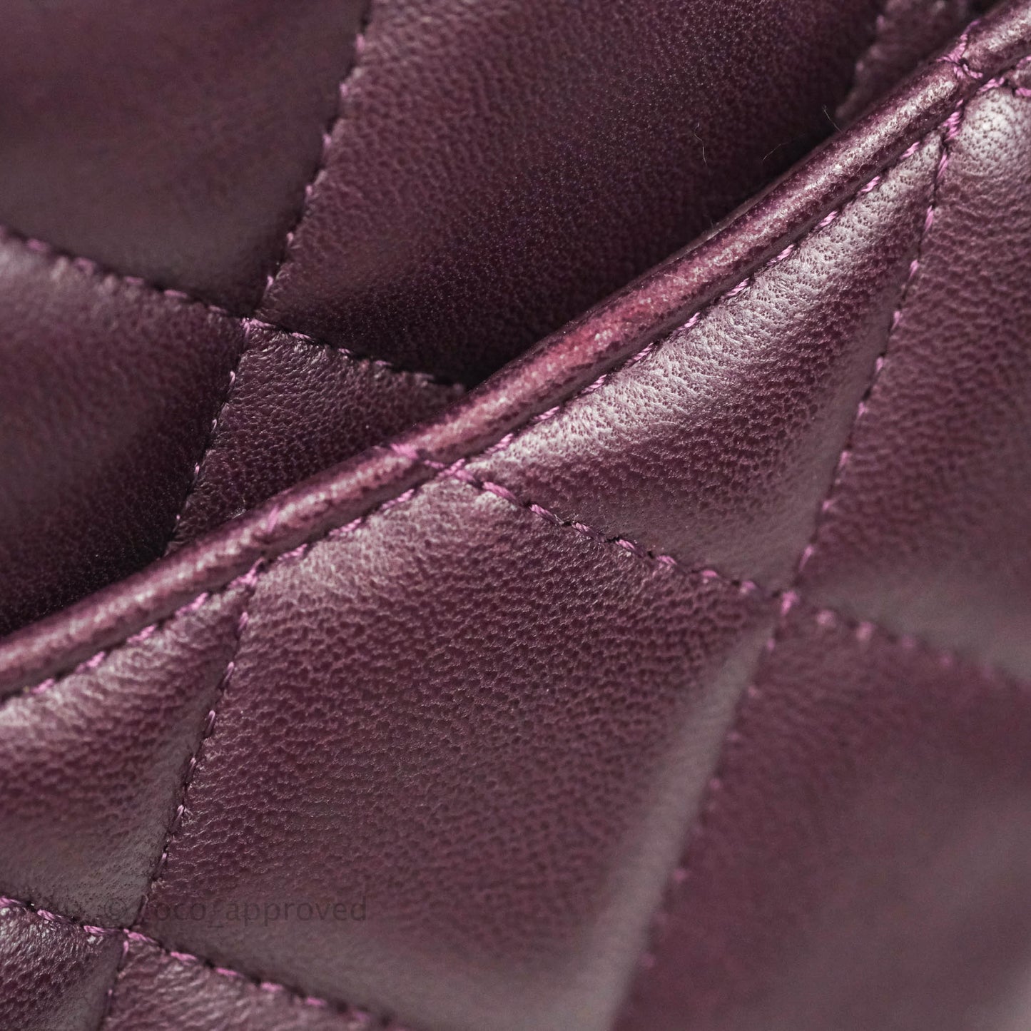 Chanel Quilted Jumbo Double Flap Plum Lambskin Gun Metal