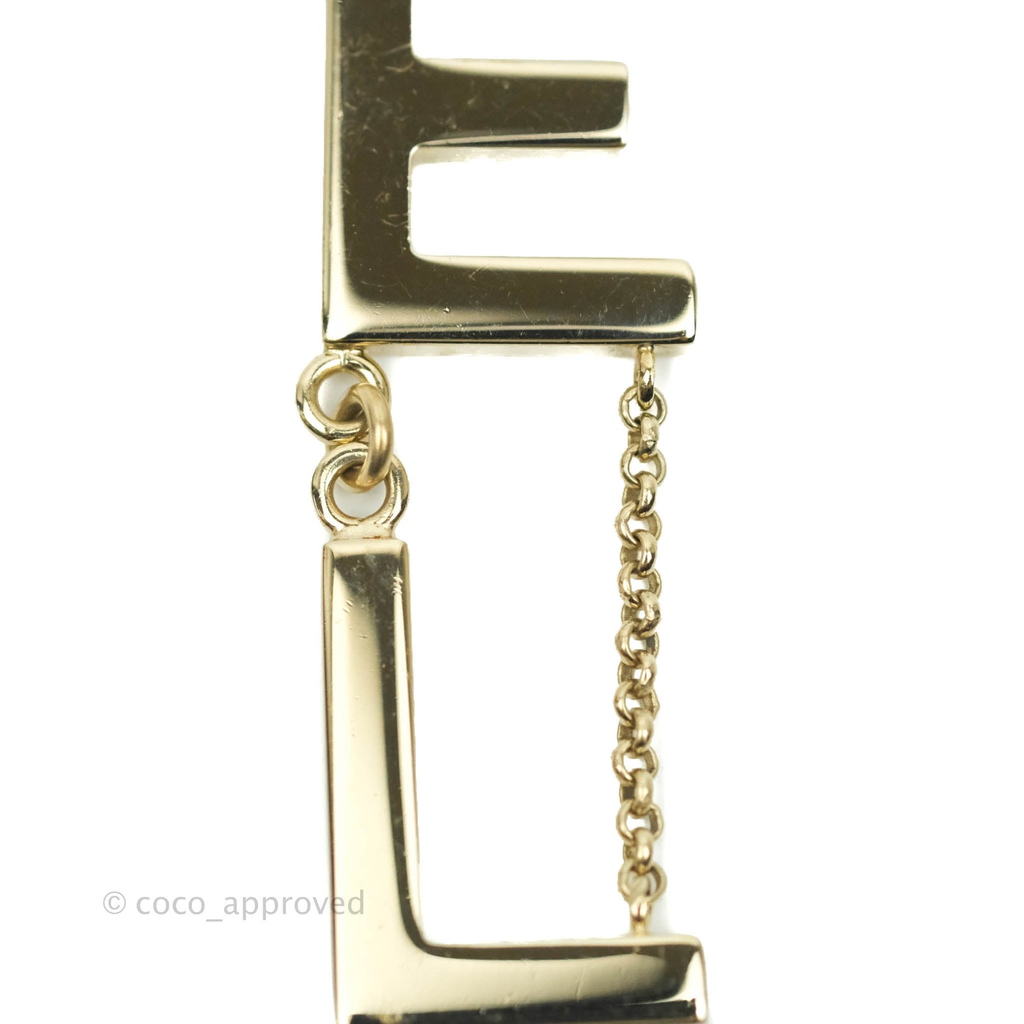 Chanel Letter Cha-Nel Logo Drop Earrings Gold Tone 20V