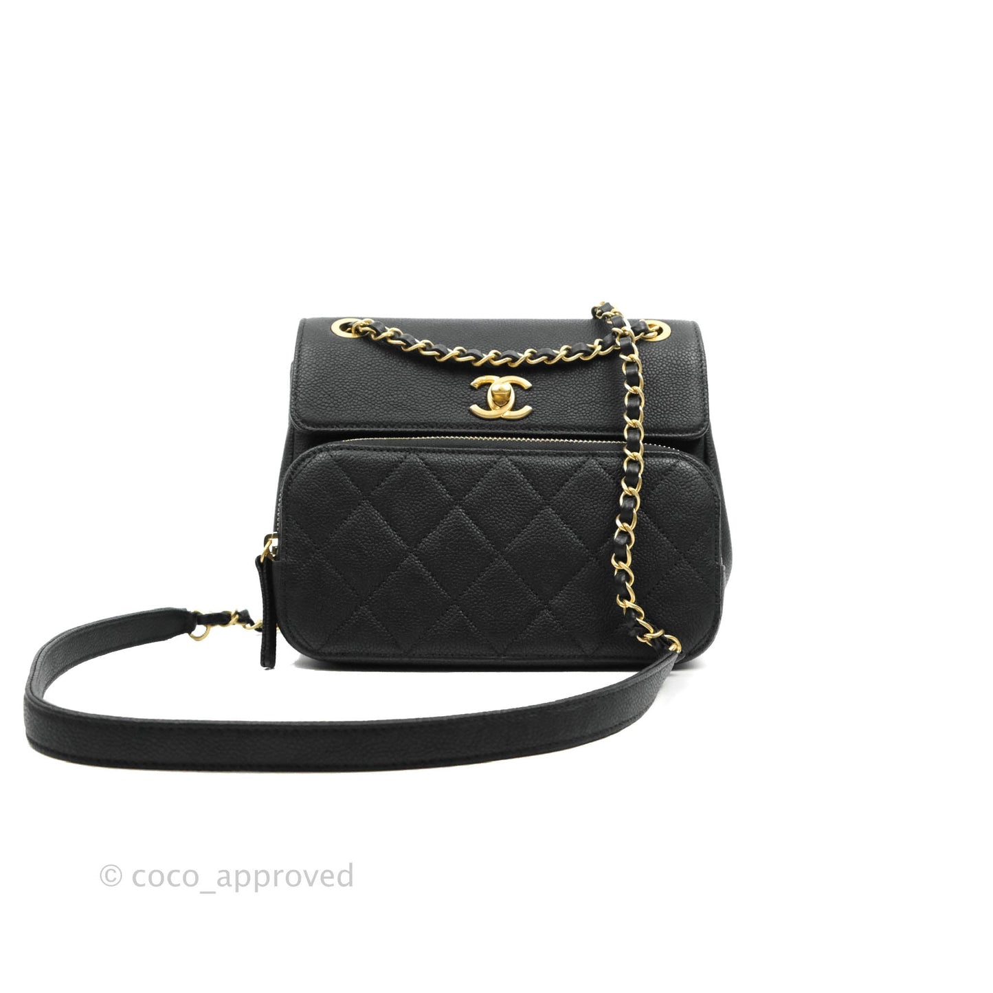 Chanel Small Flap Bag Black Caviar Gold Hardware 19B