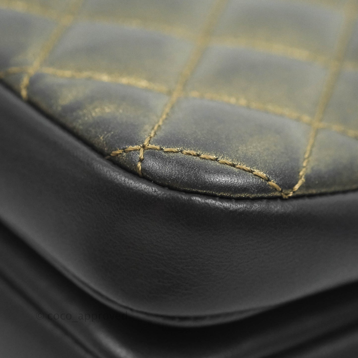 Chanel Small Enamel CC Flap Bag Quilted Iridescent Grey Lambskin Aged Gold Hardware