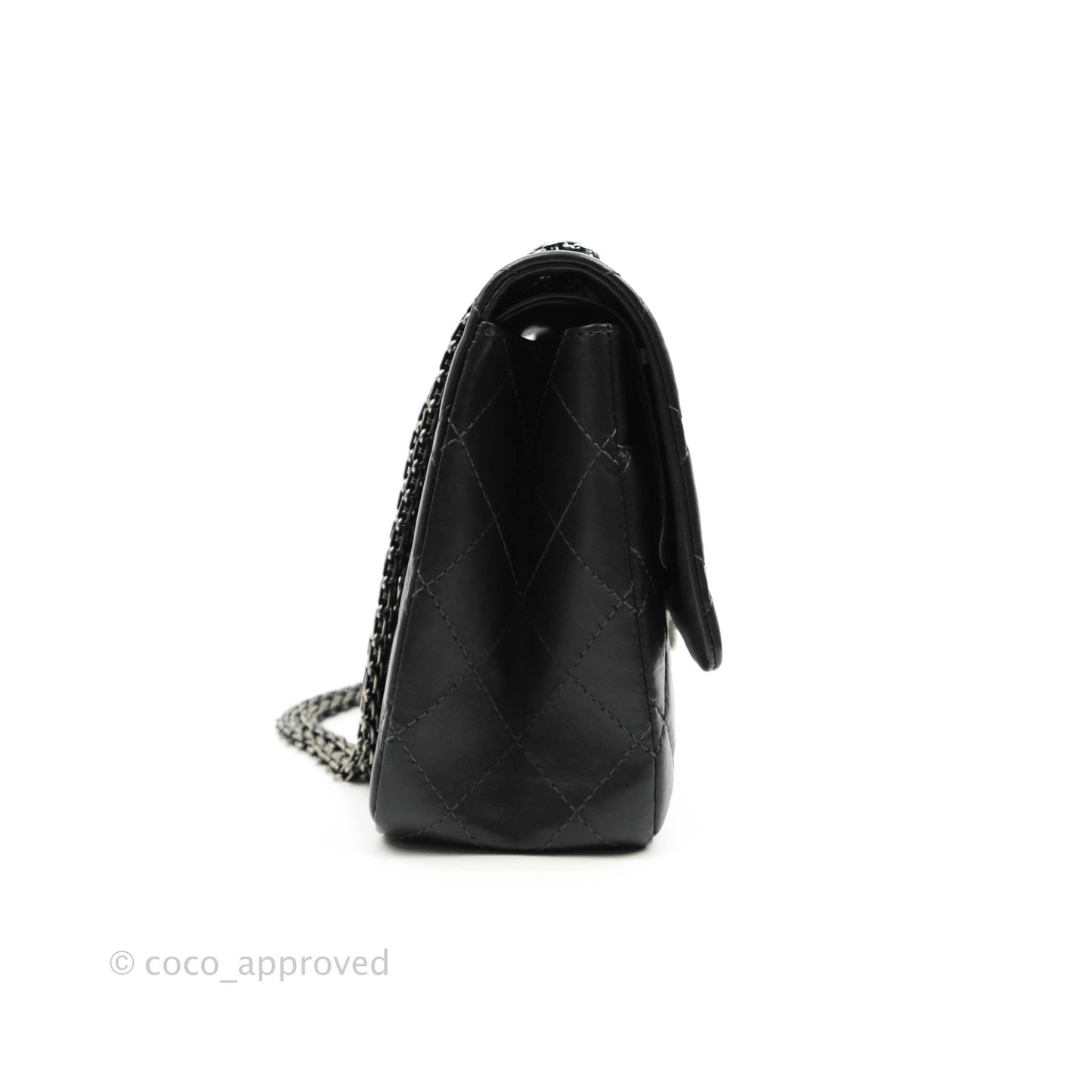 Chanel Reissue 227 Quilted Dark Grey Aged Calfskin Ruthenium Hardware