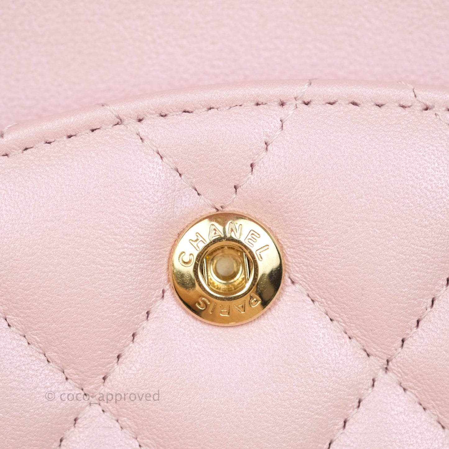 Chanel Quilted M/L Medium Double Flap Bag Iridescent Pink Calfskin Gold Hardware 21S