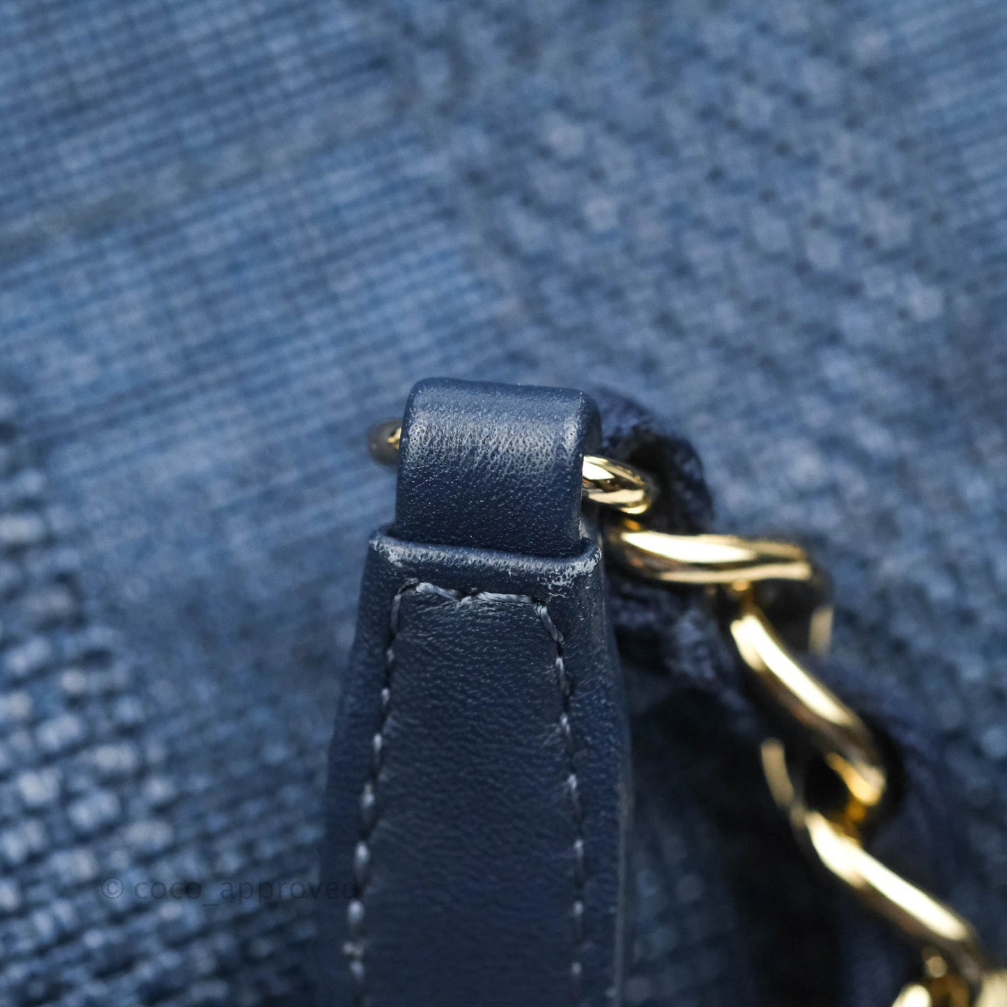 Chanel Large Deauville Navy Blue Canvas Gold Hardware