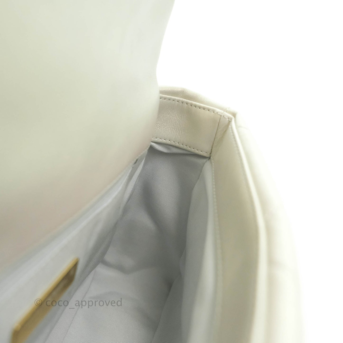 Chanel 19 Small Iridescent White Mixed Hardware