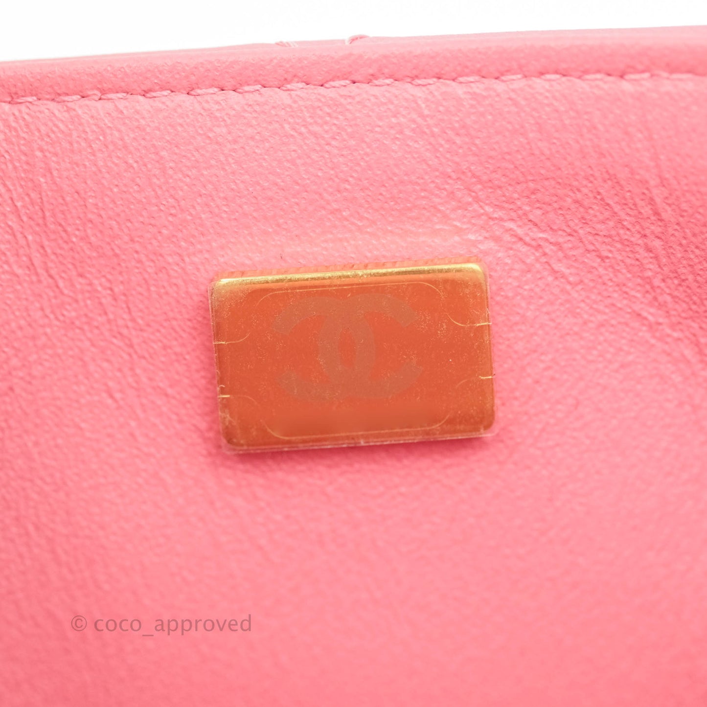 Chanel Quilted Mini Square Pink Lambskin Gold Hardware