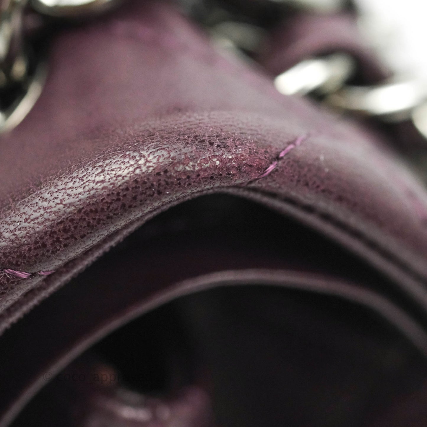 Chanel Quilted Jumbo Double Flap Plum Lambskin Gun Metal
