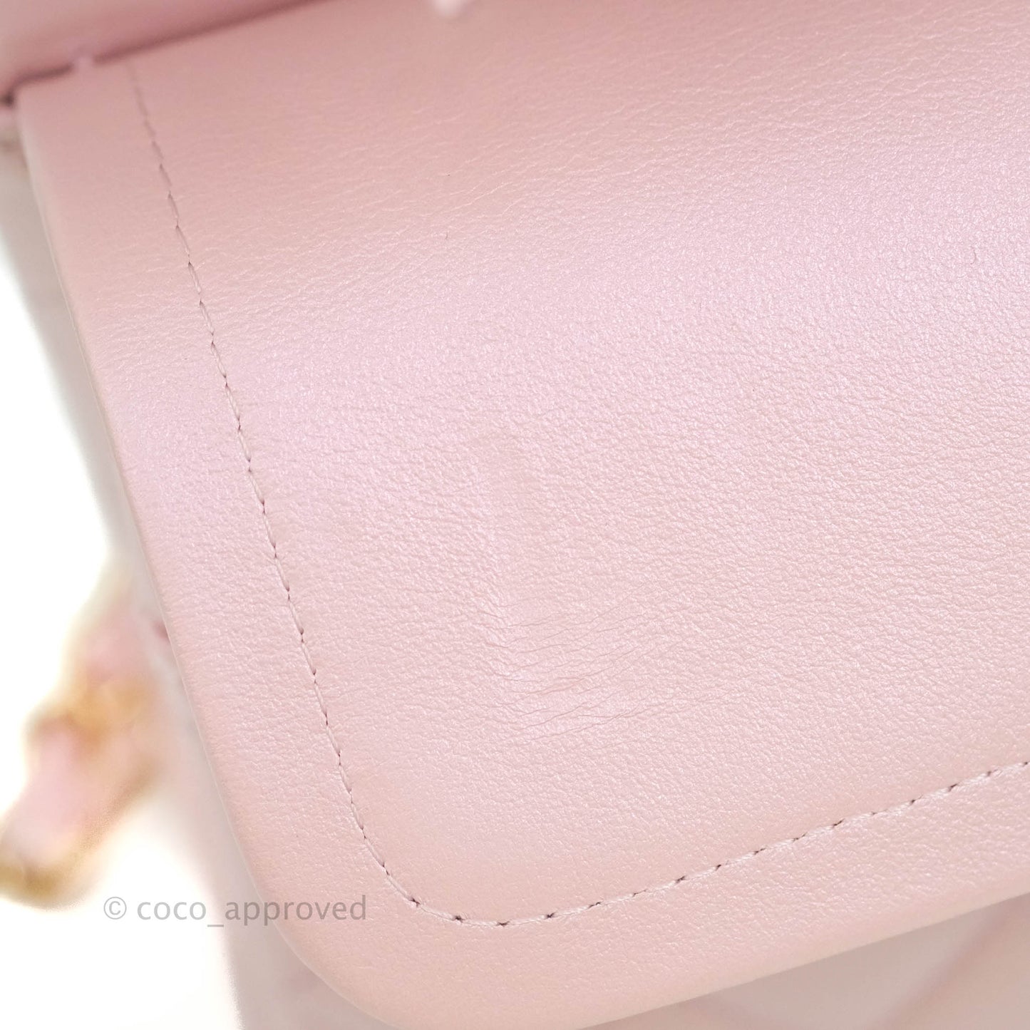 Chanel Quilted M/L Medium Double Flap Bag Iridescent Pink Calfskin Gold Hardware 21S