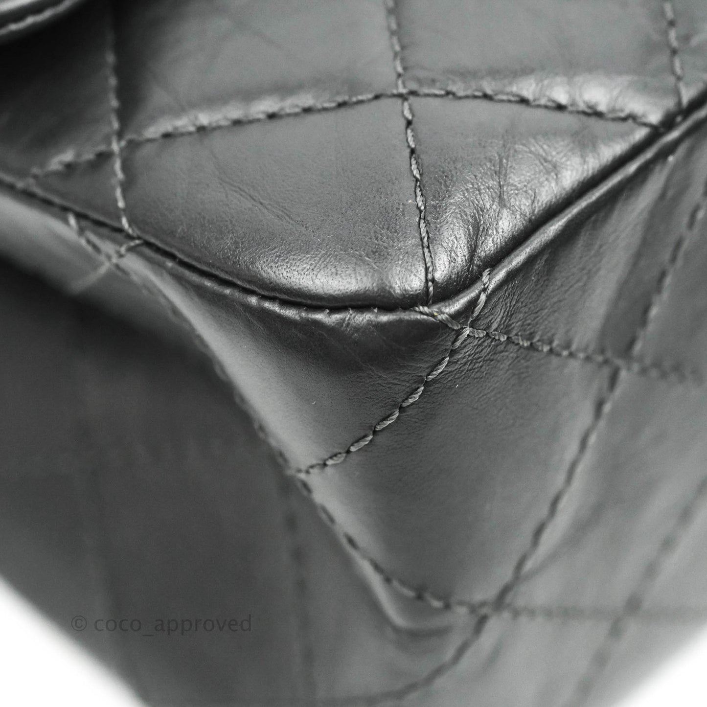 Chanel Reissue 227 Quilted Dark Grey Aged Calfskin Ruthenium Hardware
