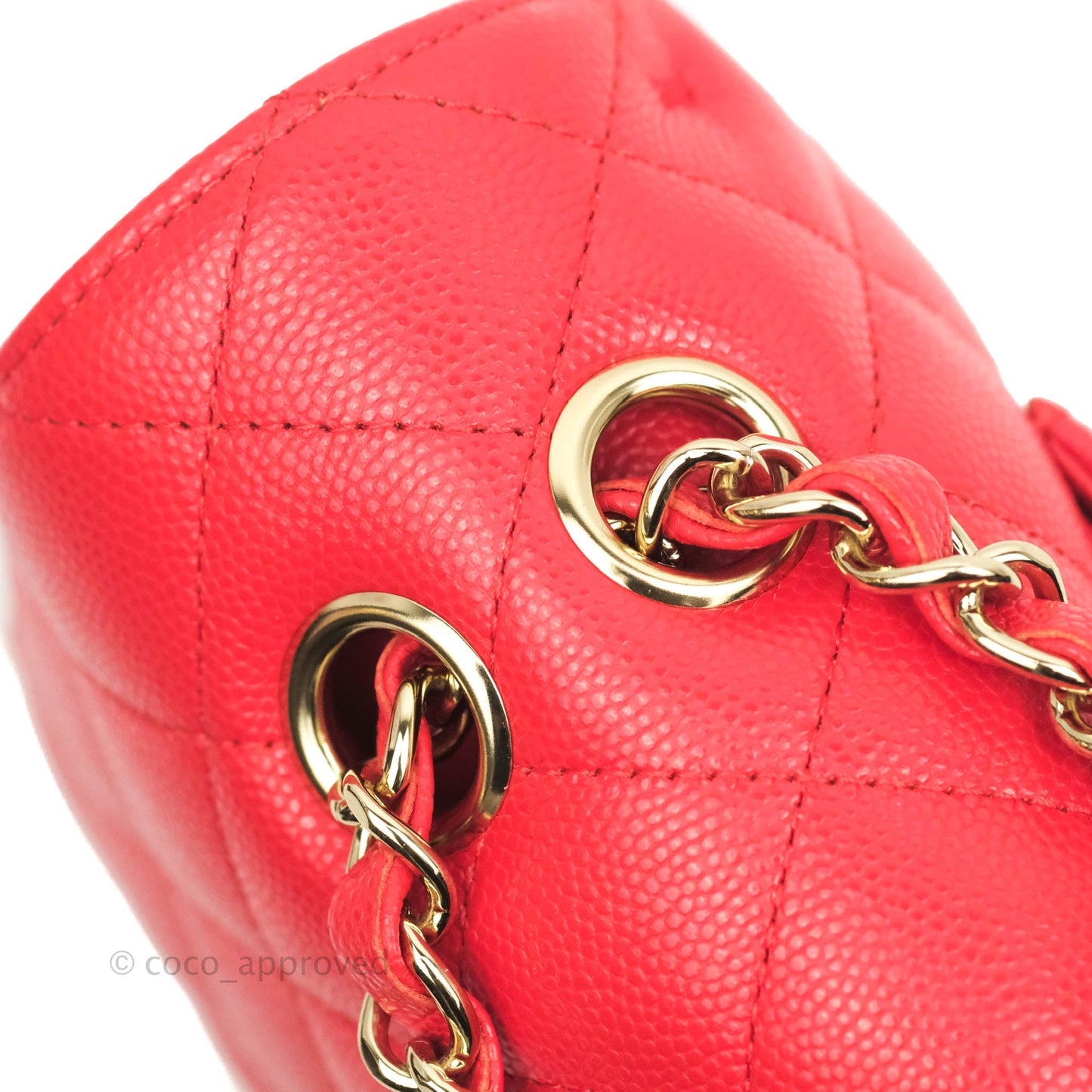 Chanel Classic M/L Medium Double Flap Chilli Red Caviar Gold Hardware 19C