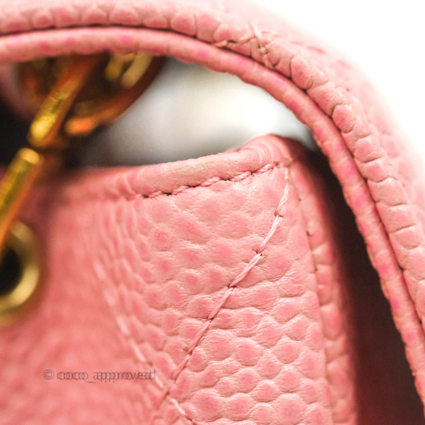 Chanel Vintage Quilted Mini Square Flap Pink Caviar 24K Gold Hardware