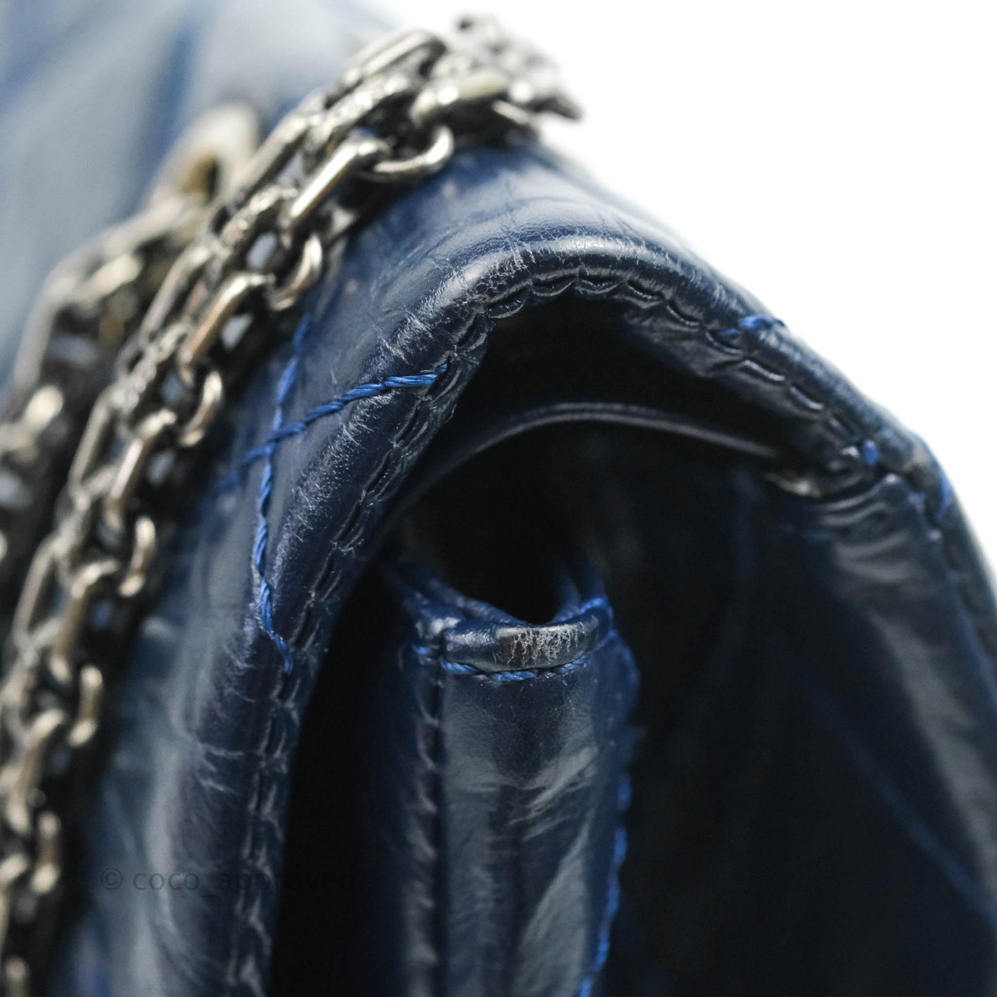 Chanel Reissue 227 Quilted Navy Aged Calfskin Ruthenium Hardware