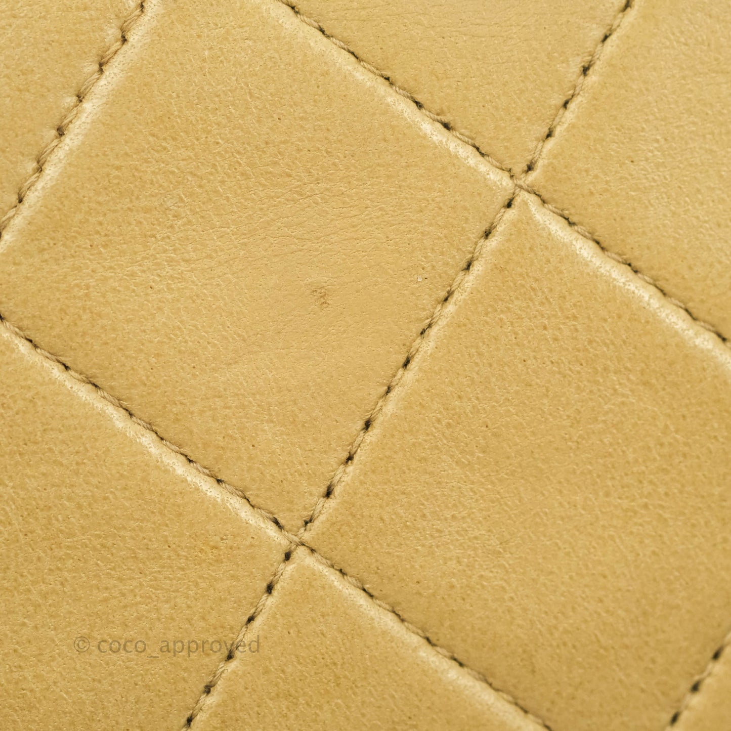 Chanel Vintage Classic M/L Medium Double Flap Bag Beige Lambskin 24K Gold Hardware