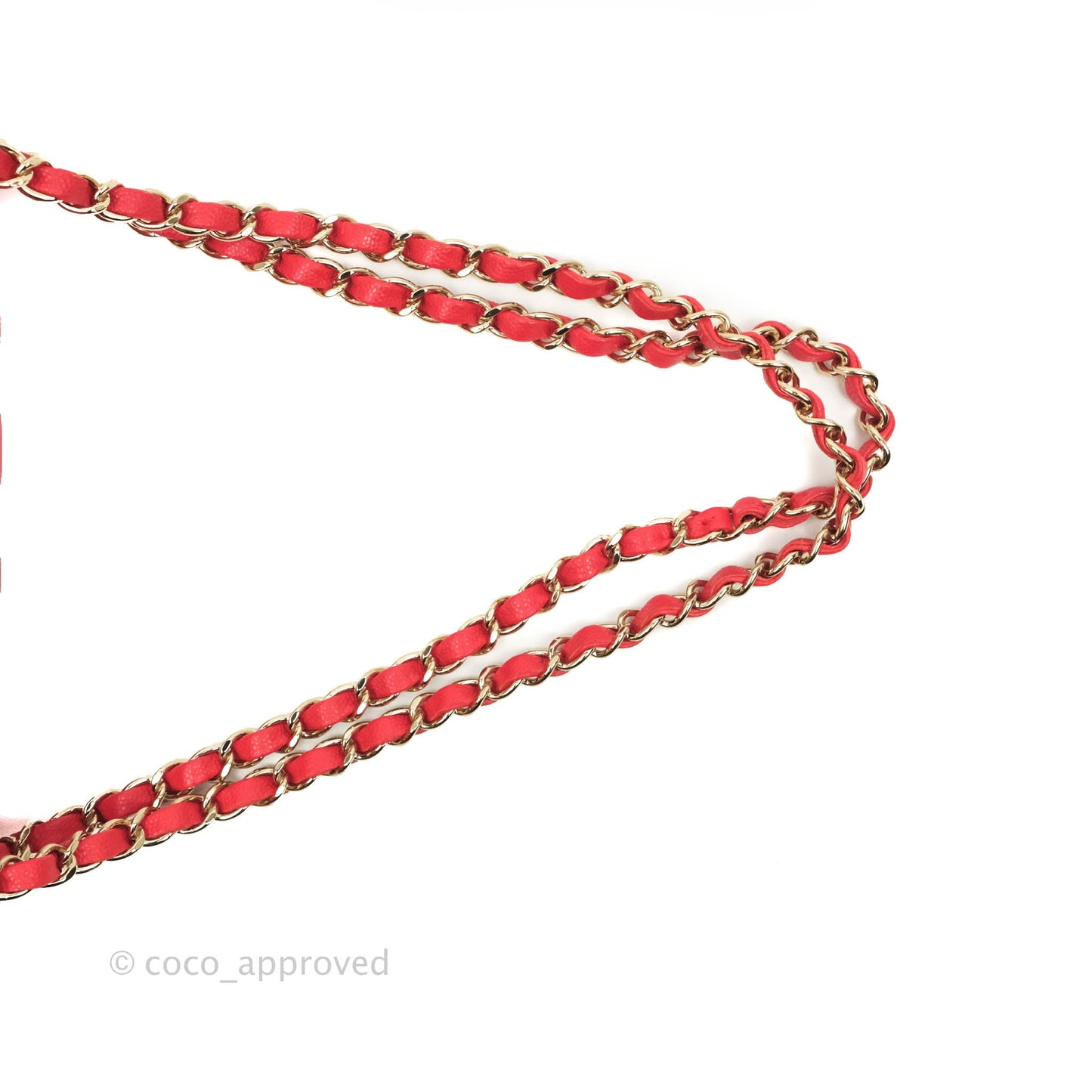 Chanel Classic M/L Medium Double Flap Chilli Red Caviar Gold Hardware 19C