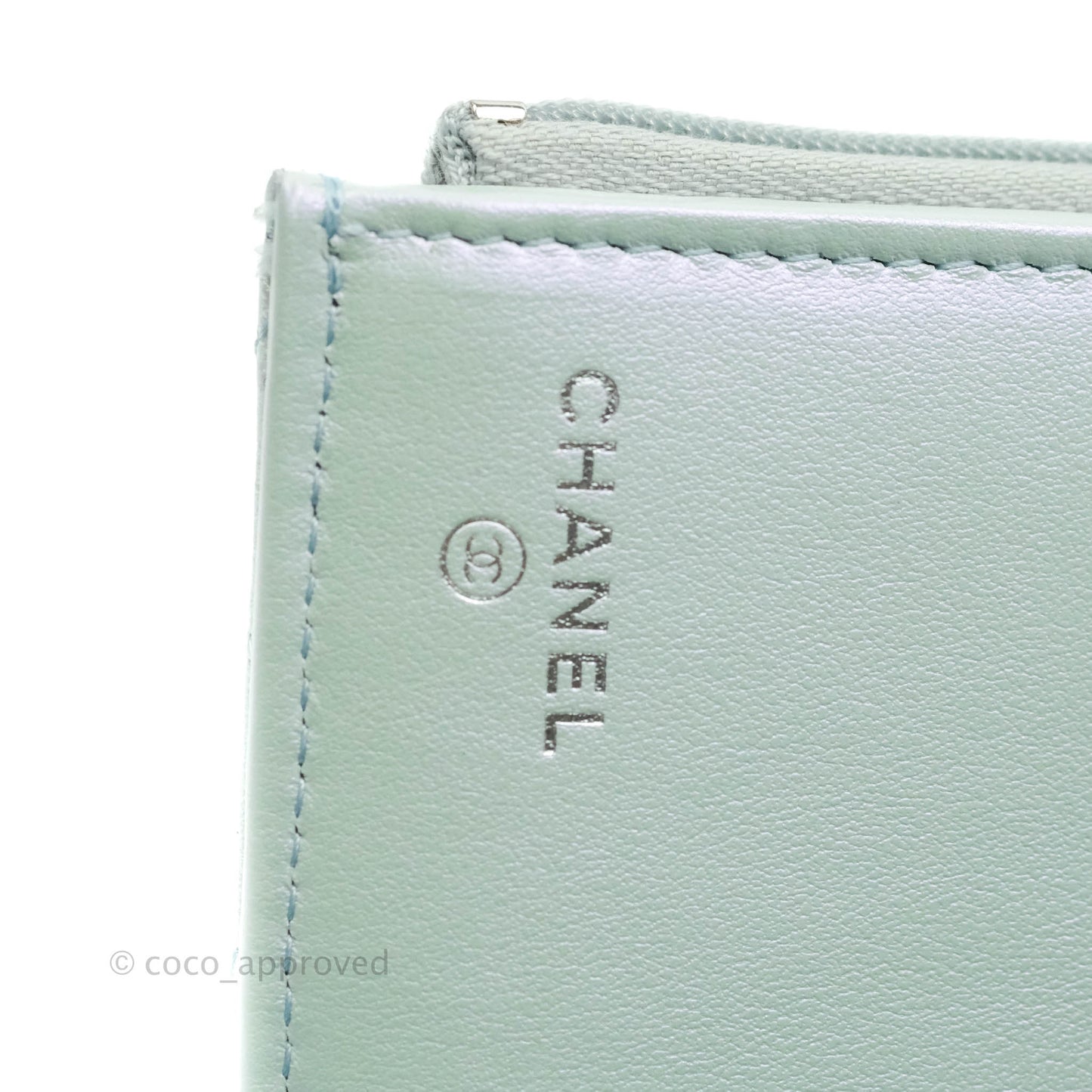 Chanel Classic Short Flap Wallet Iridescent Light Blue Calfskin Silver Hardware 21K