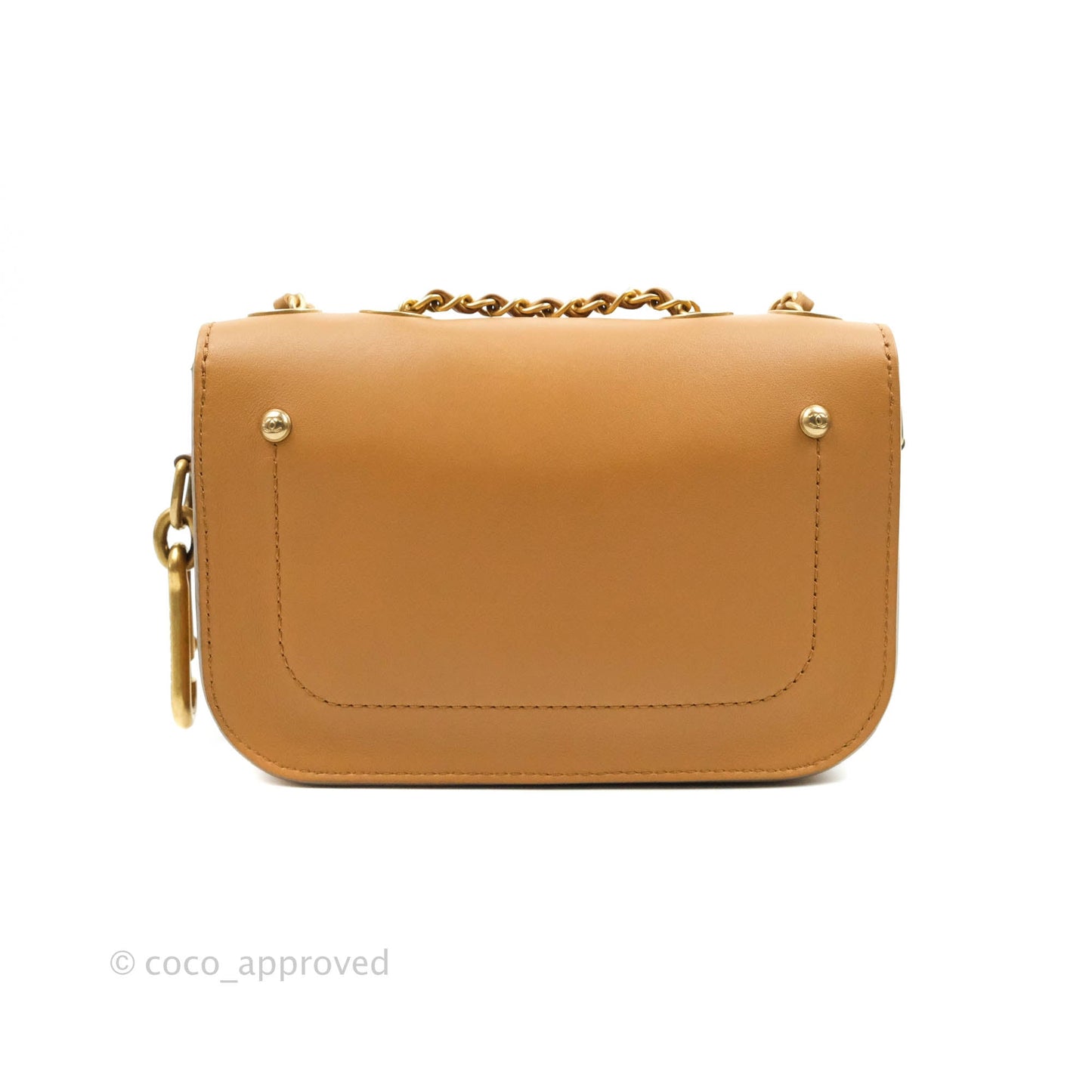 Chanel Quilted Flap With Coin Purse Caramel Calfskin Aged Gold Hardware 19K