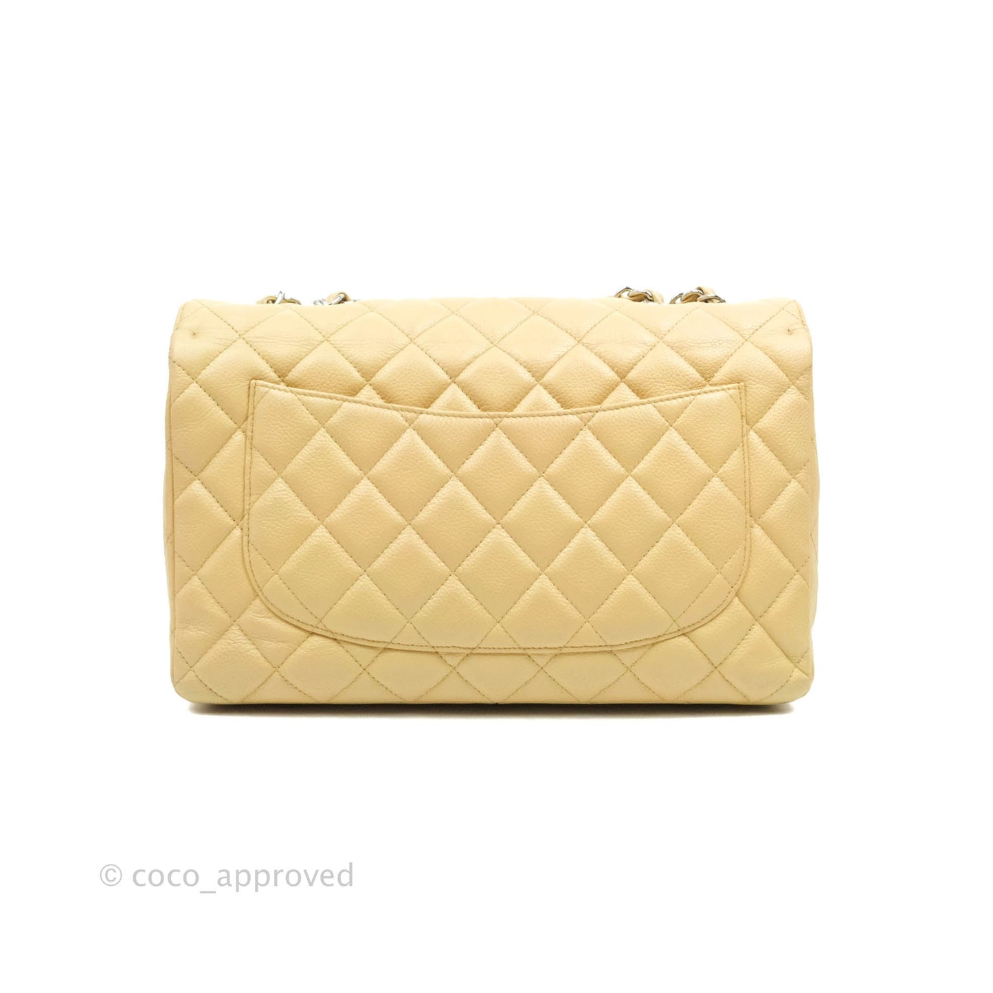 Chanel Jumbo Single Flap Beige Caviar Silver Hardware