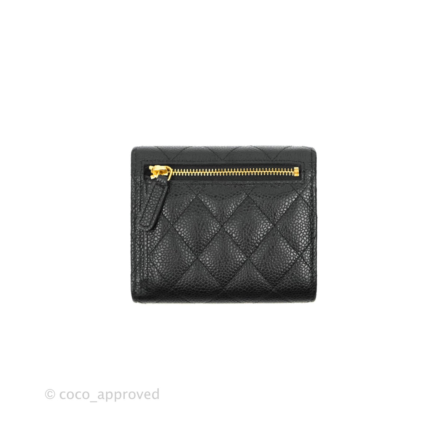 Chanel Classic Short Flap Wallet Black Caviar Gold Hardware
