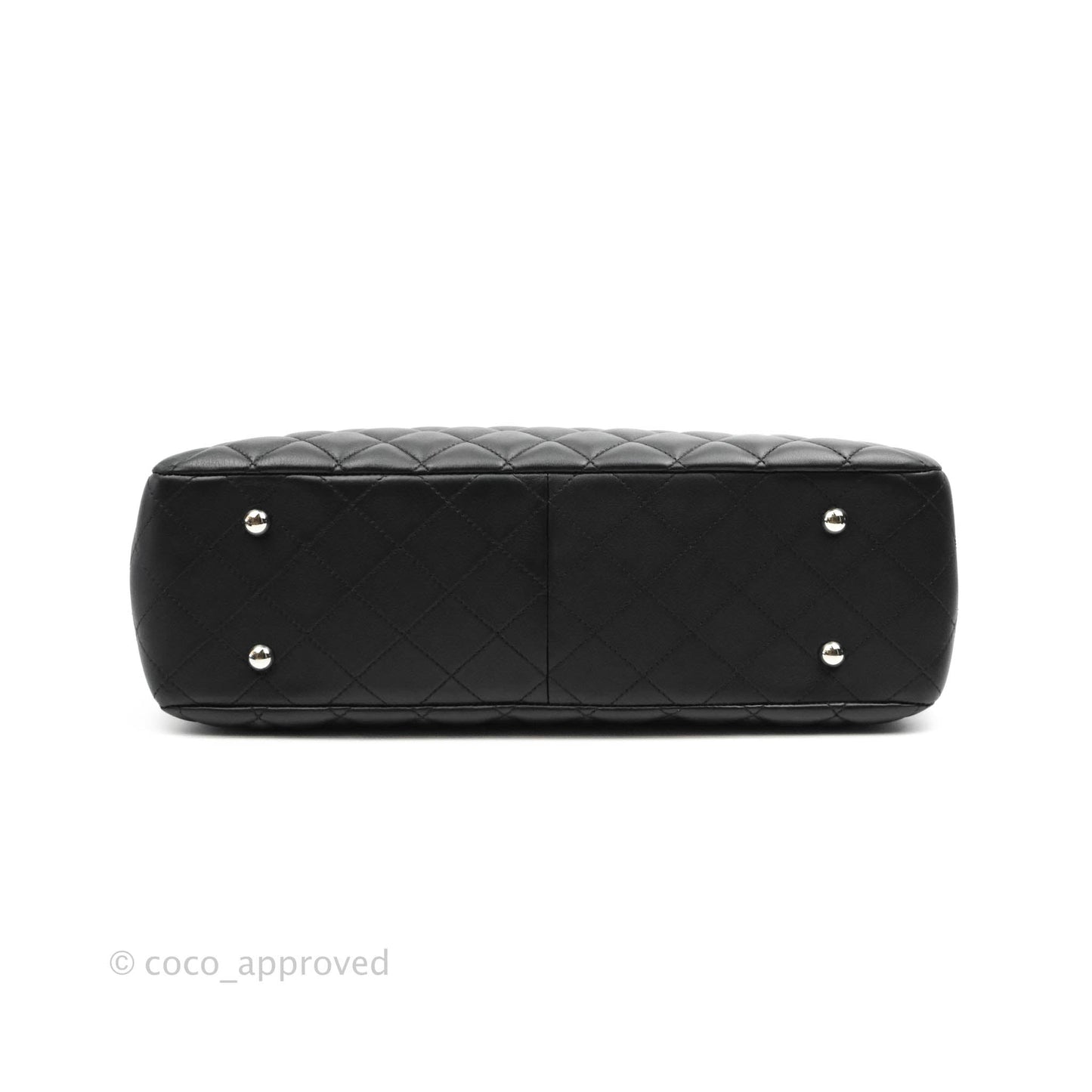 Chanel Classic Quilted Black Calfskin Shopping Bag Silver Hardware
