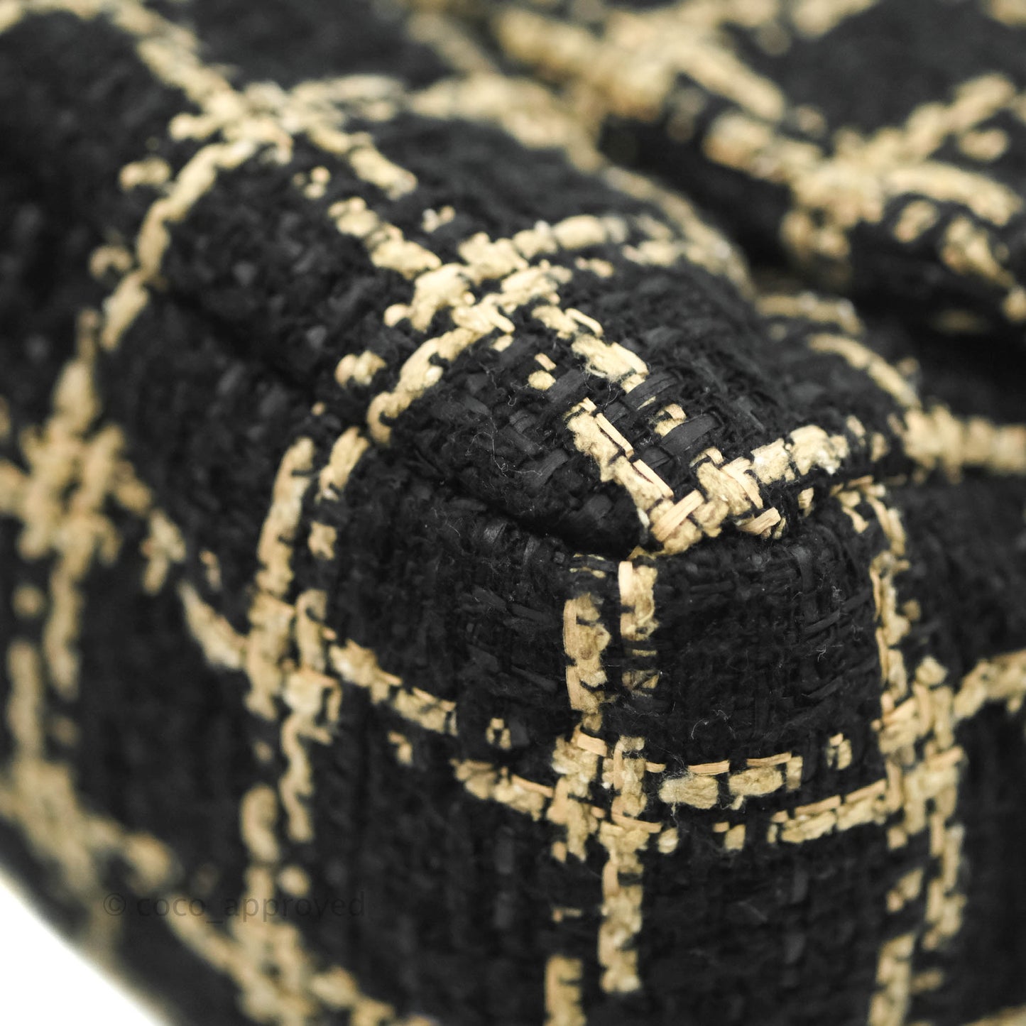 Chanel 19 Medium Beige Black Tweed Mixed Hardware