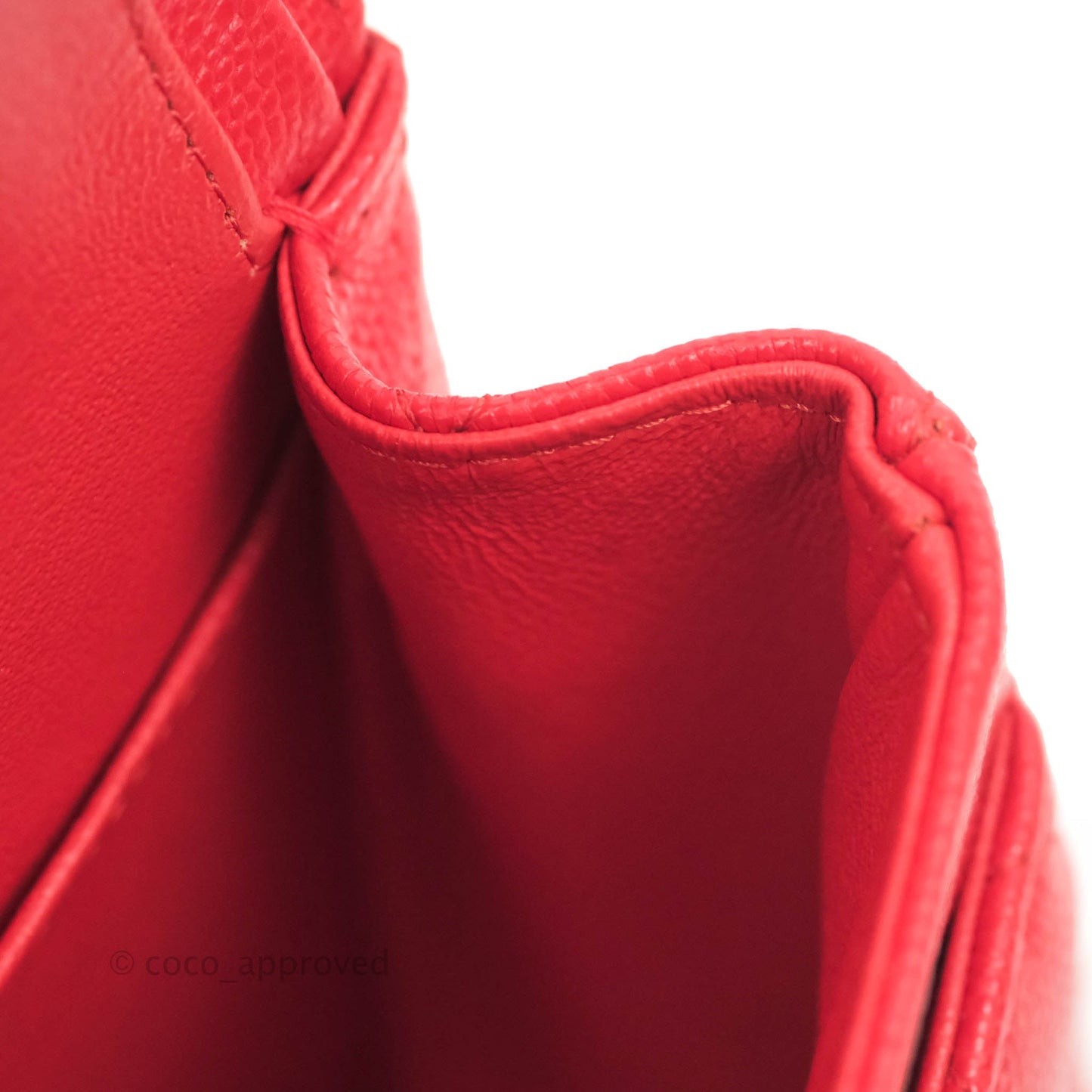 Chanel Classic M/L Medium Double Flap Chilli Red Caviar Gold Hardware 19C