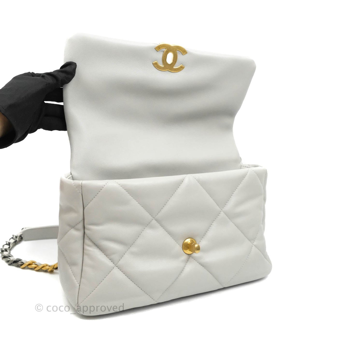 Chanel 19 Medium Grey Lambskin Mixed Hardware 21A