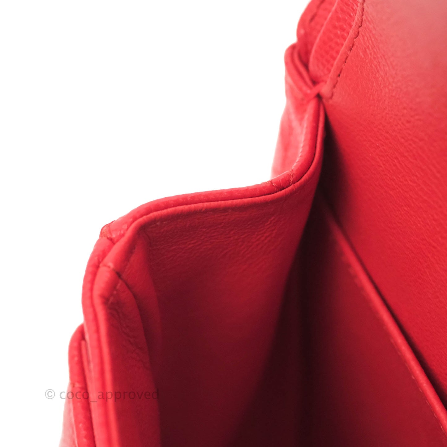 Chanel Classic M/L Medium Double Flap Chilli Red Caviar Gold Hardware 19C
