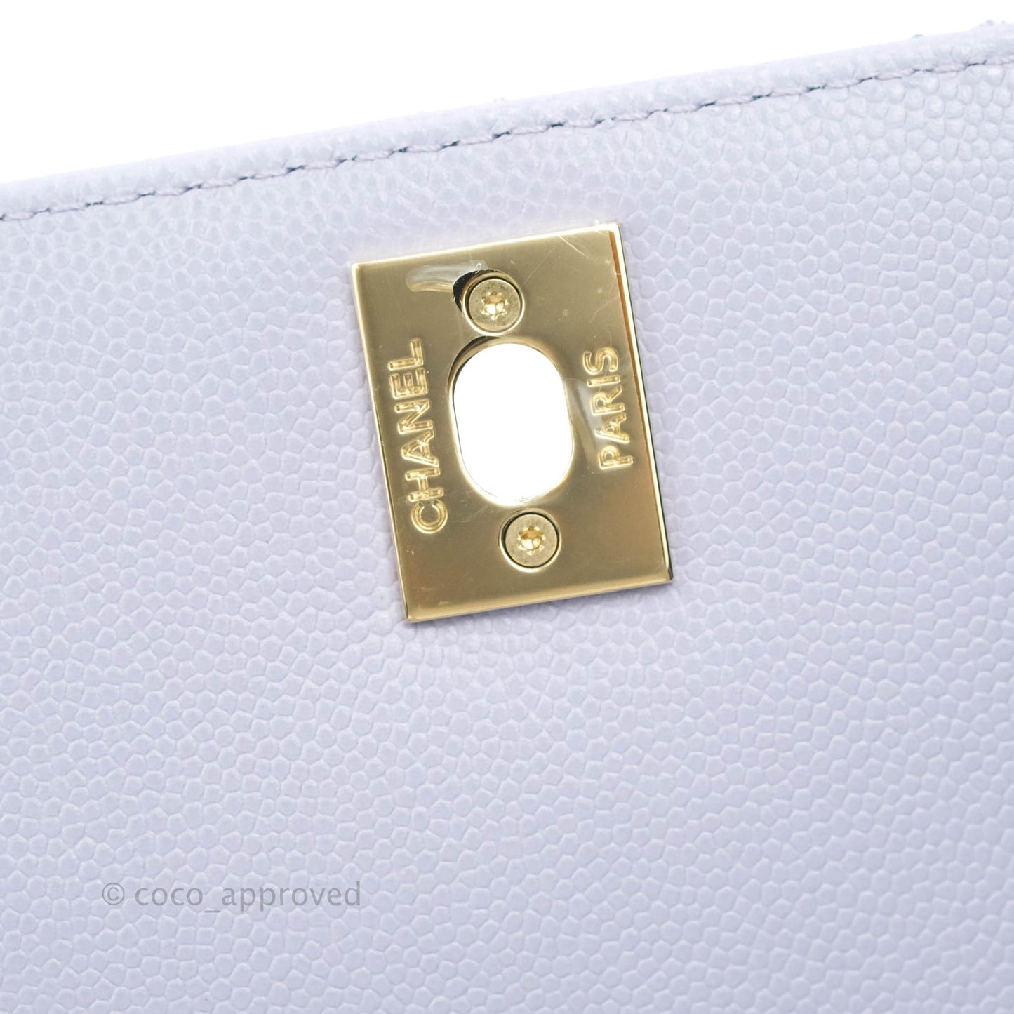 Chanel Mini (Small) Coco Handle Quilted Purple Lilac Caviar Gold Hardware 21K