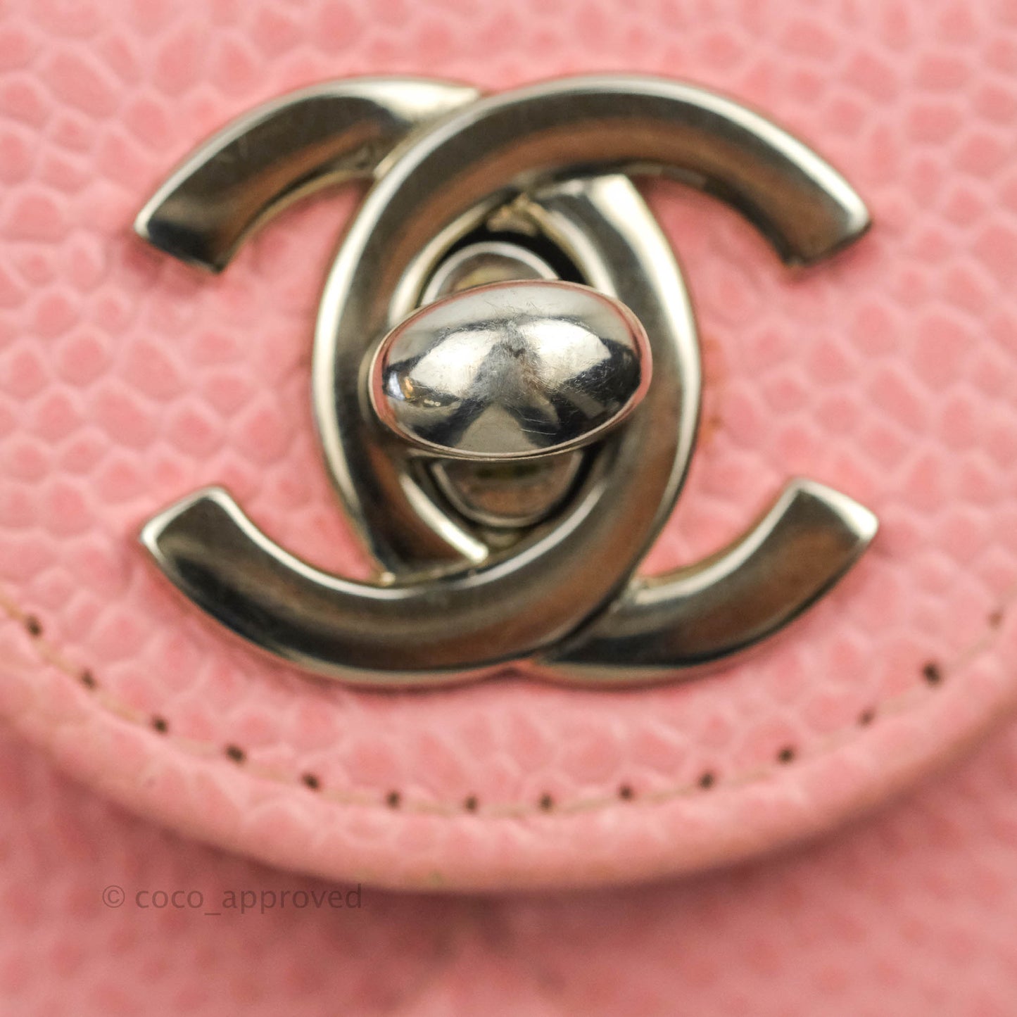 Chanel Quilted Vintage Mini Square Flap Pink Caviar Silver Hardware