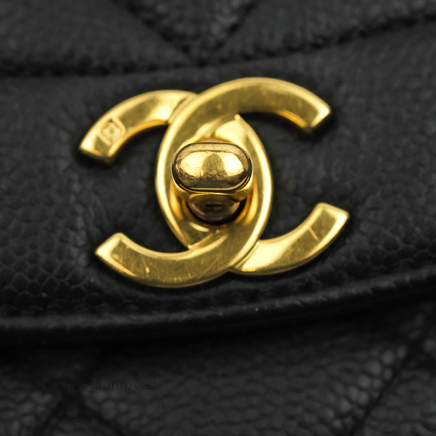 Chanel Vintage Medium Classic Diana Flap Bag Black Caviar 24K Gold Hardware
