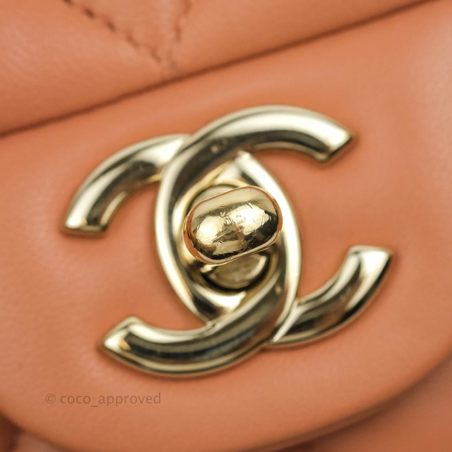 Chanel Classic M/L Medium Double Flap Dark Beige Lambskin Gold Hardware 18C