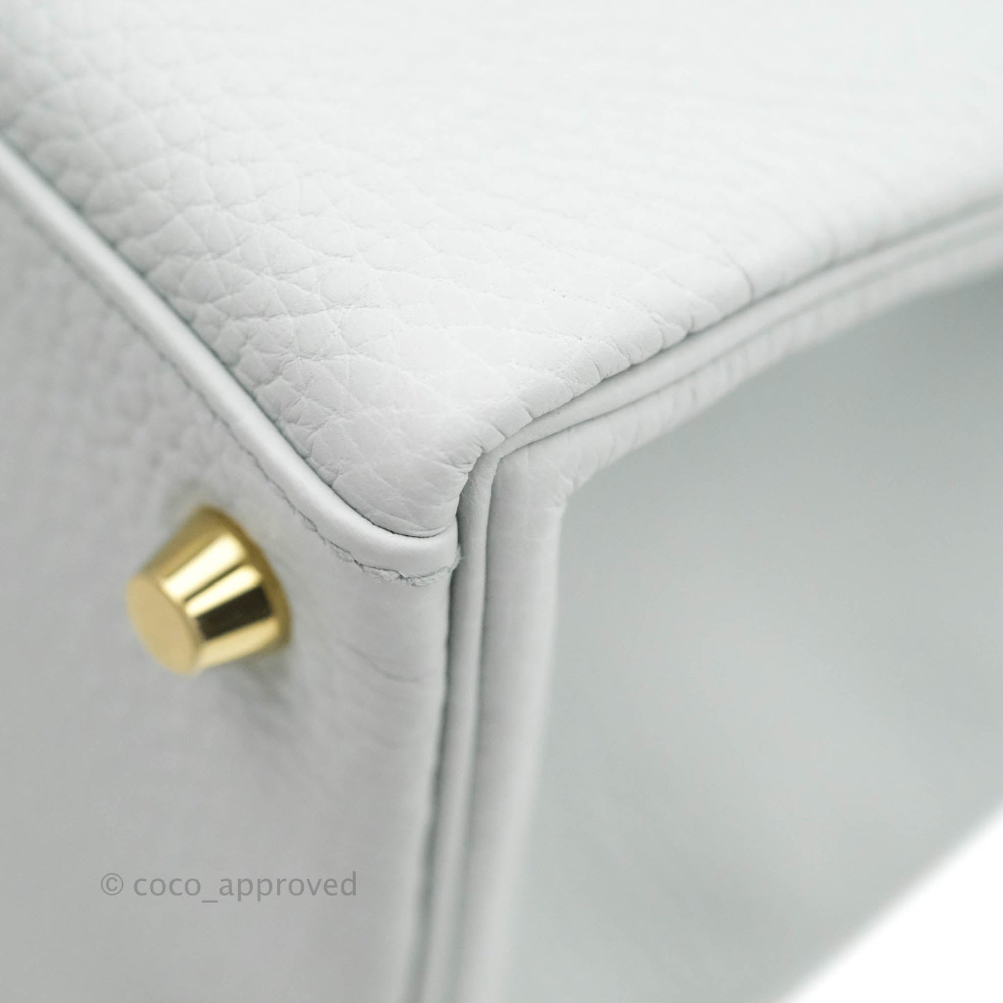 Hermès Kelly 28 Retourne Taurillon Clemence Bleu Pale Gold Hardware