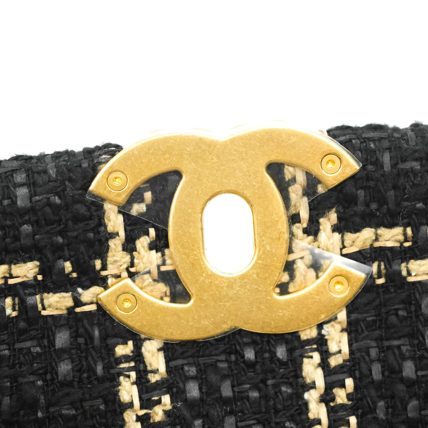 Chanel 19 Small Tweed Black Beige Mixed Hardware