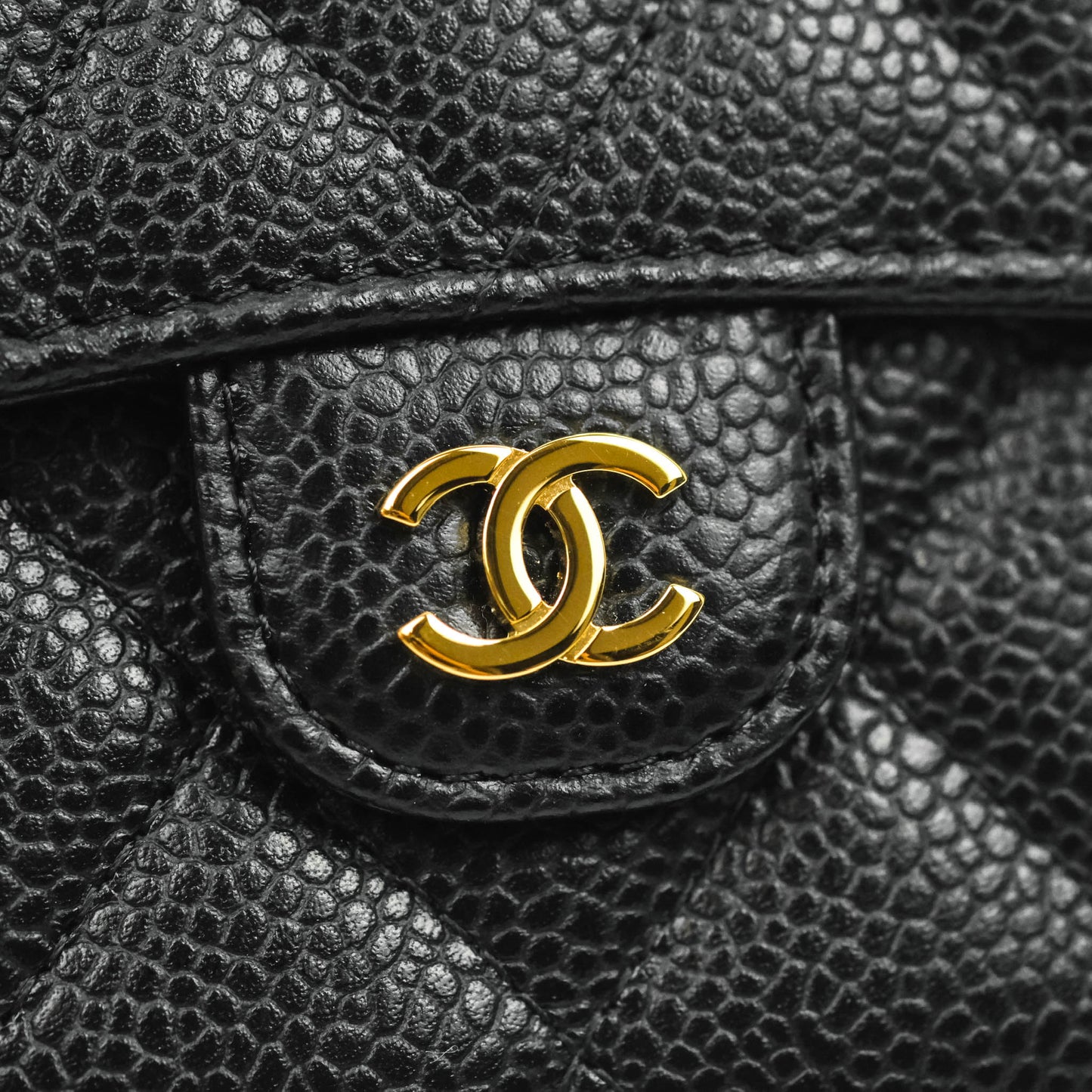 Chanel Classic Flap Wallet Black Caviar Gold Hardware