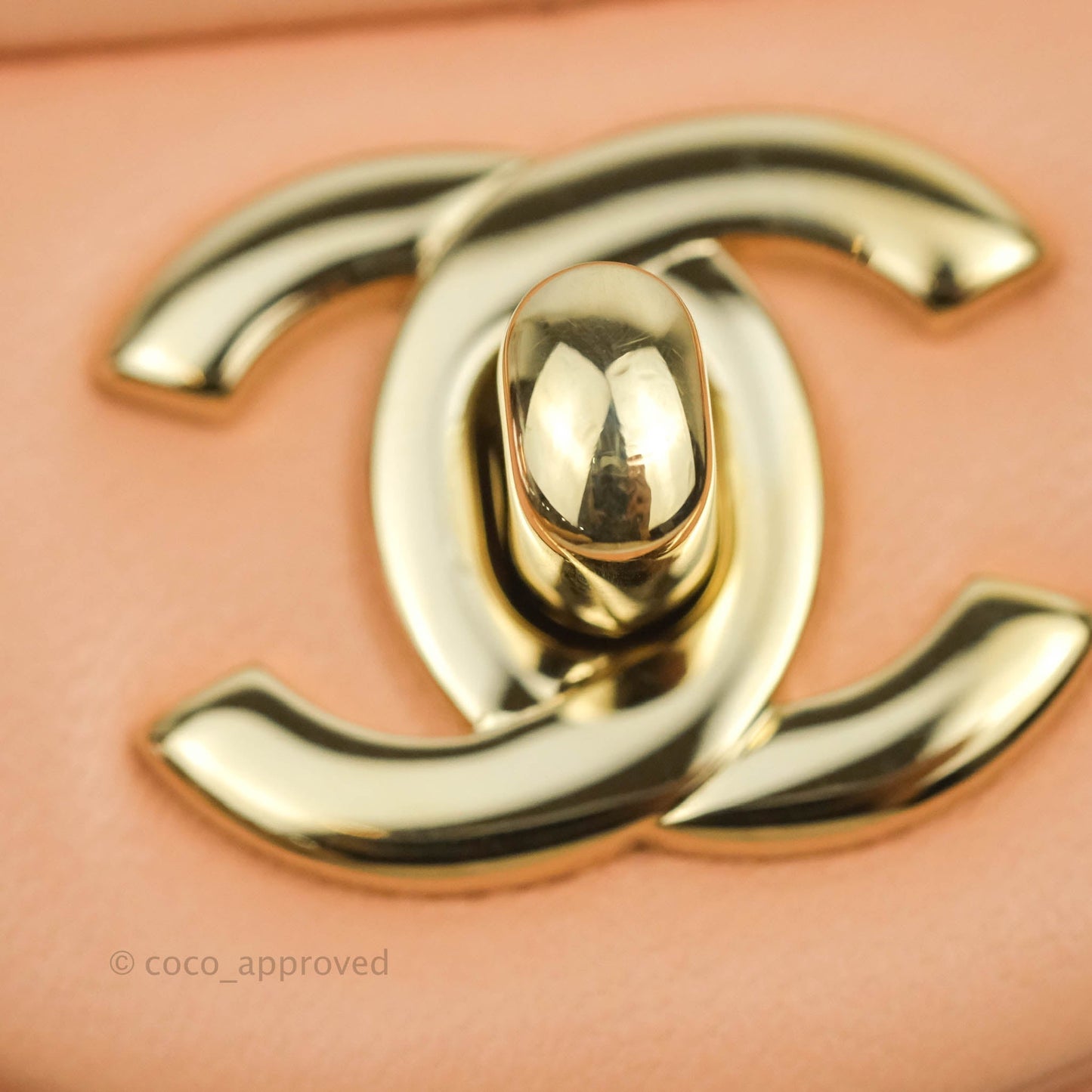 Chanel Quilted Mini Square Light Beige Pink Lambskin Gold Hardware
