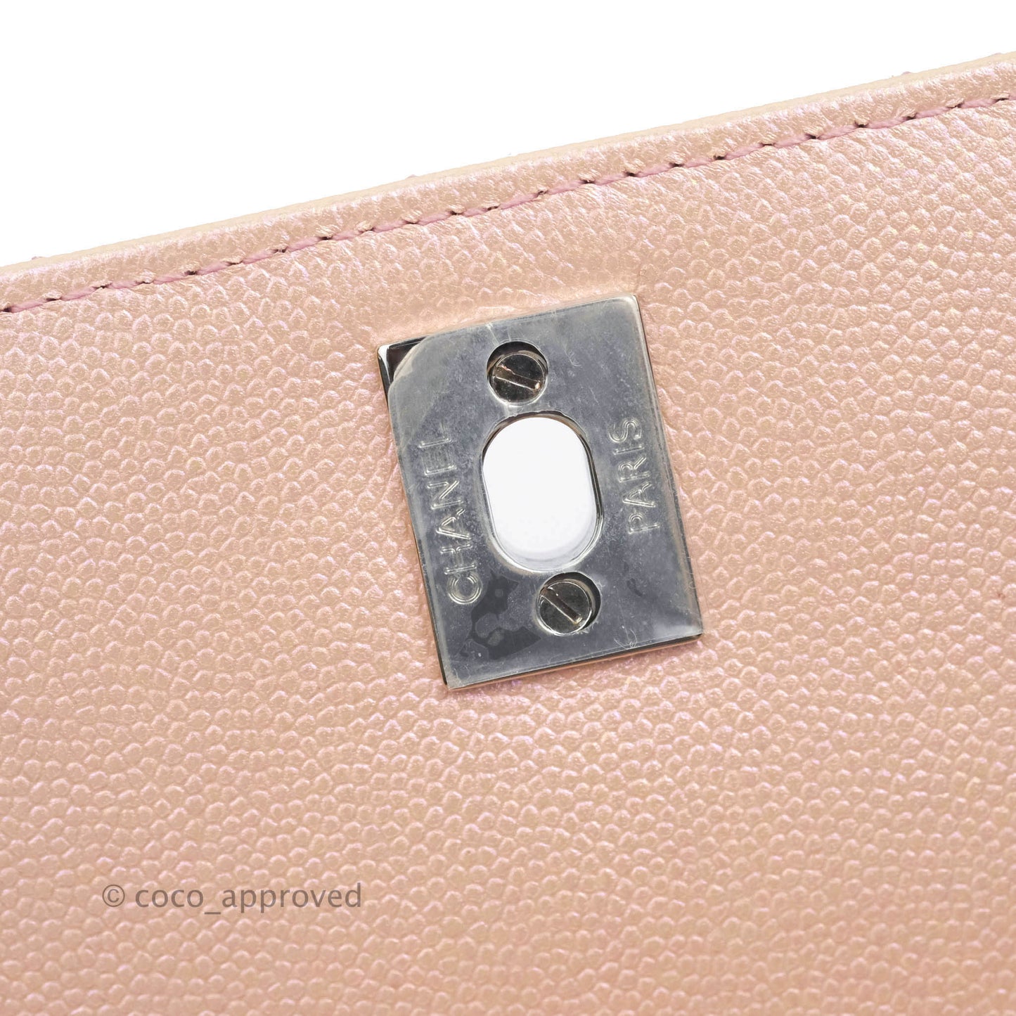Chanel Extra Mini Coco Handle Iridescent Pink Caviar Rainbow Hardware
