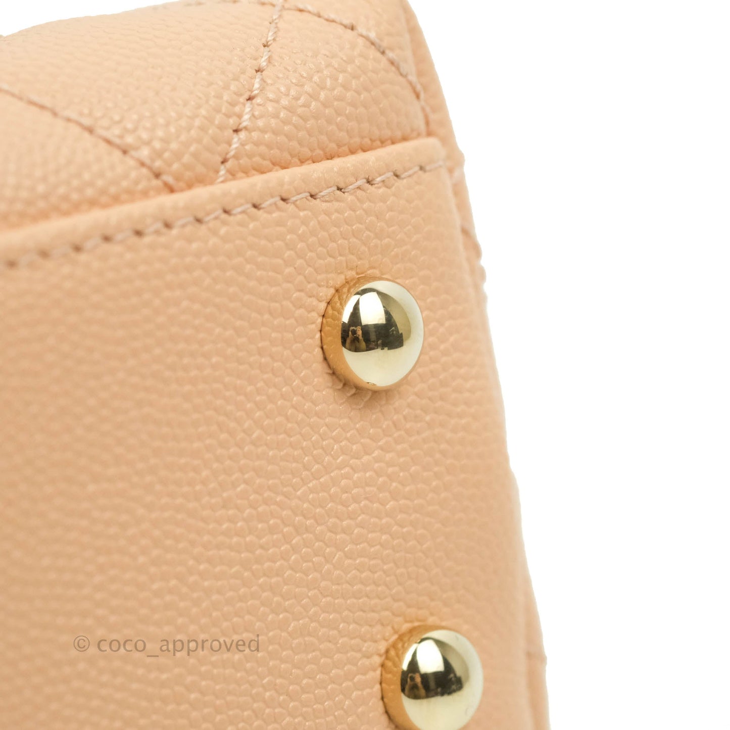 Chanel Mini Coco Handle Light Beige Pink Caviar Gold Hardware