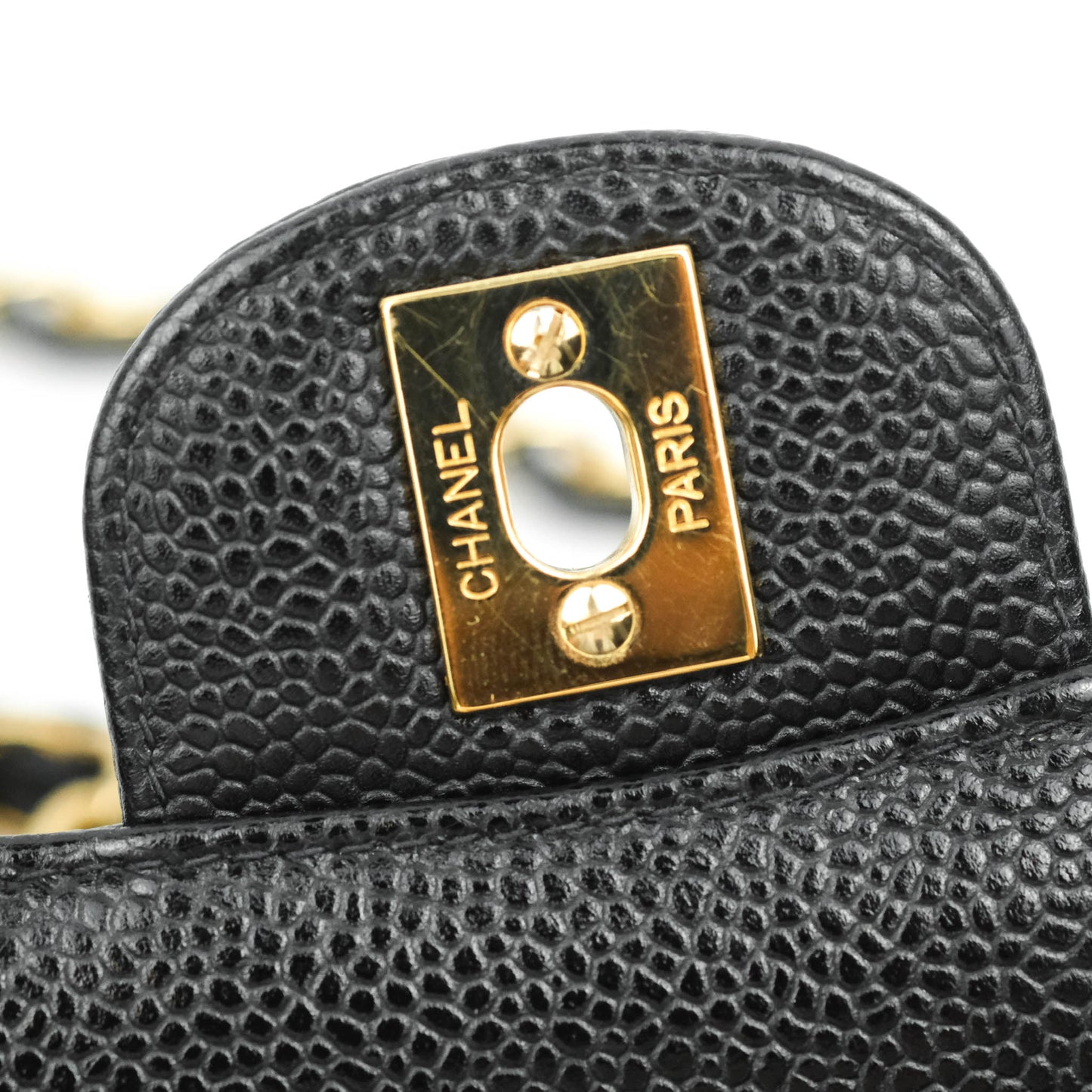 Chanel Classic M/L Medium Double Flap Black Caviar 24K Gold Hardware