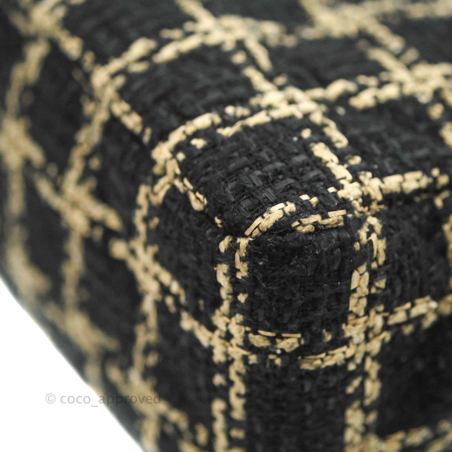 Chanel 19 Medium Beige Black Tweed Mixed Hardware