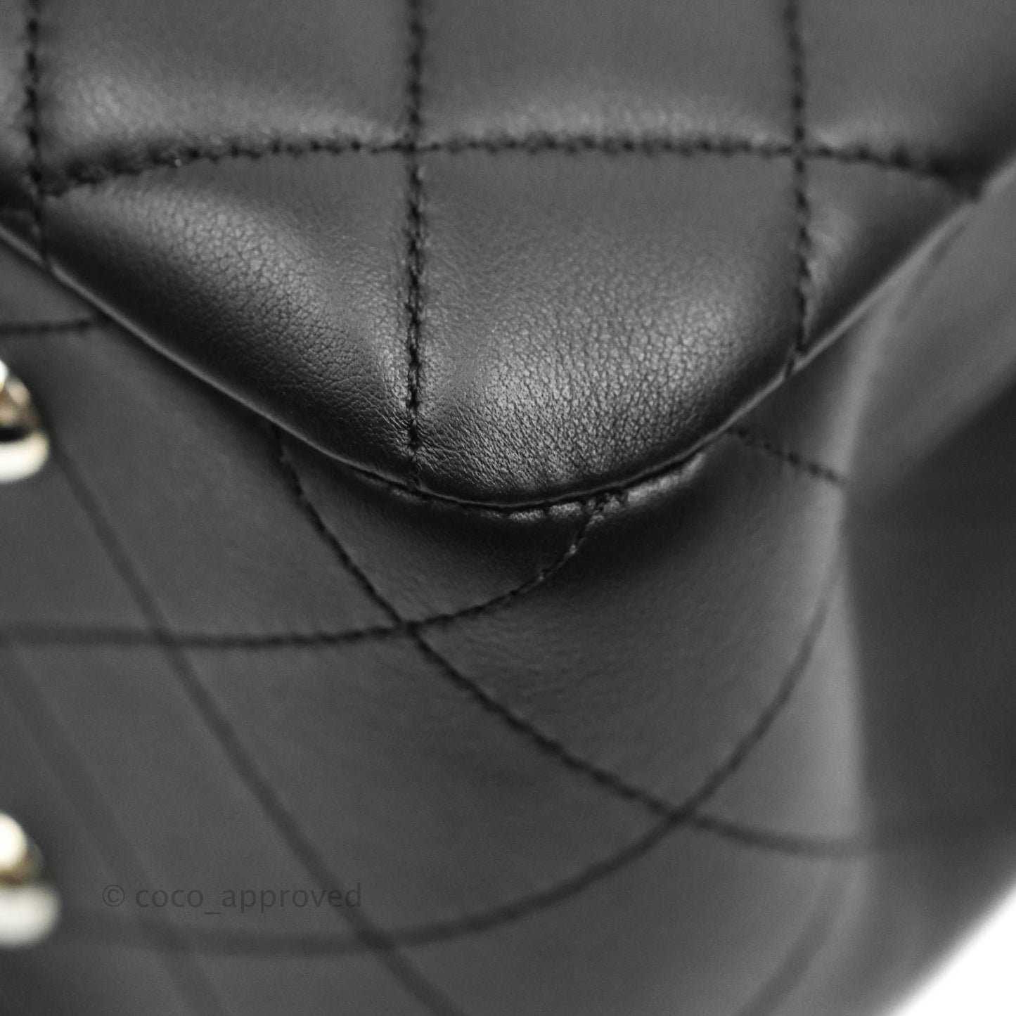 Chanel Classic Quilted Black Calfskin Shopping Bag Silver Hardware