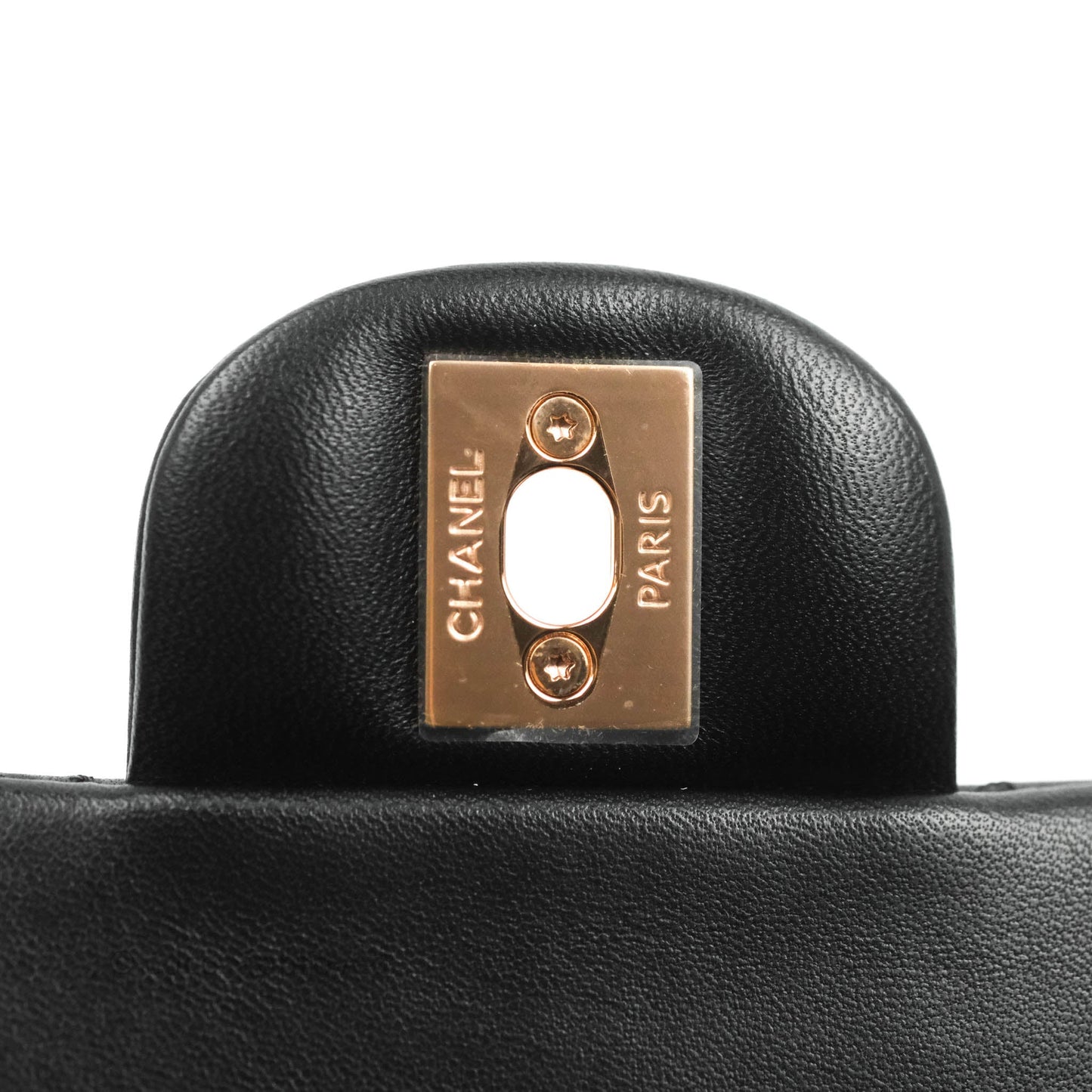 Chanel Classic Small S/M Flap Black Lambskin Rose Pink-Gold Hardware