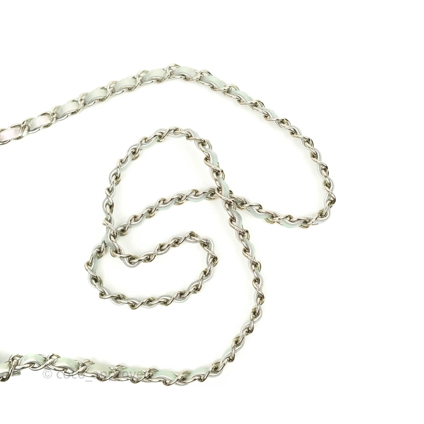 Chanel Mini Square Quilted Iridescent White Lilac Silver Hardware