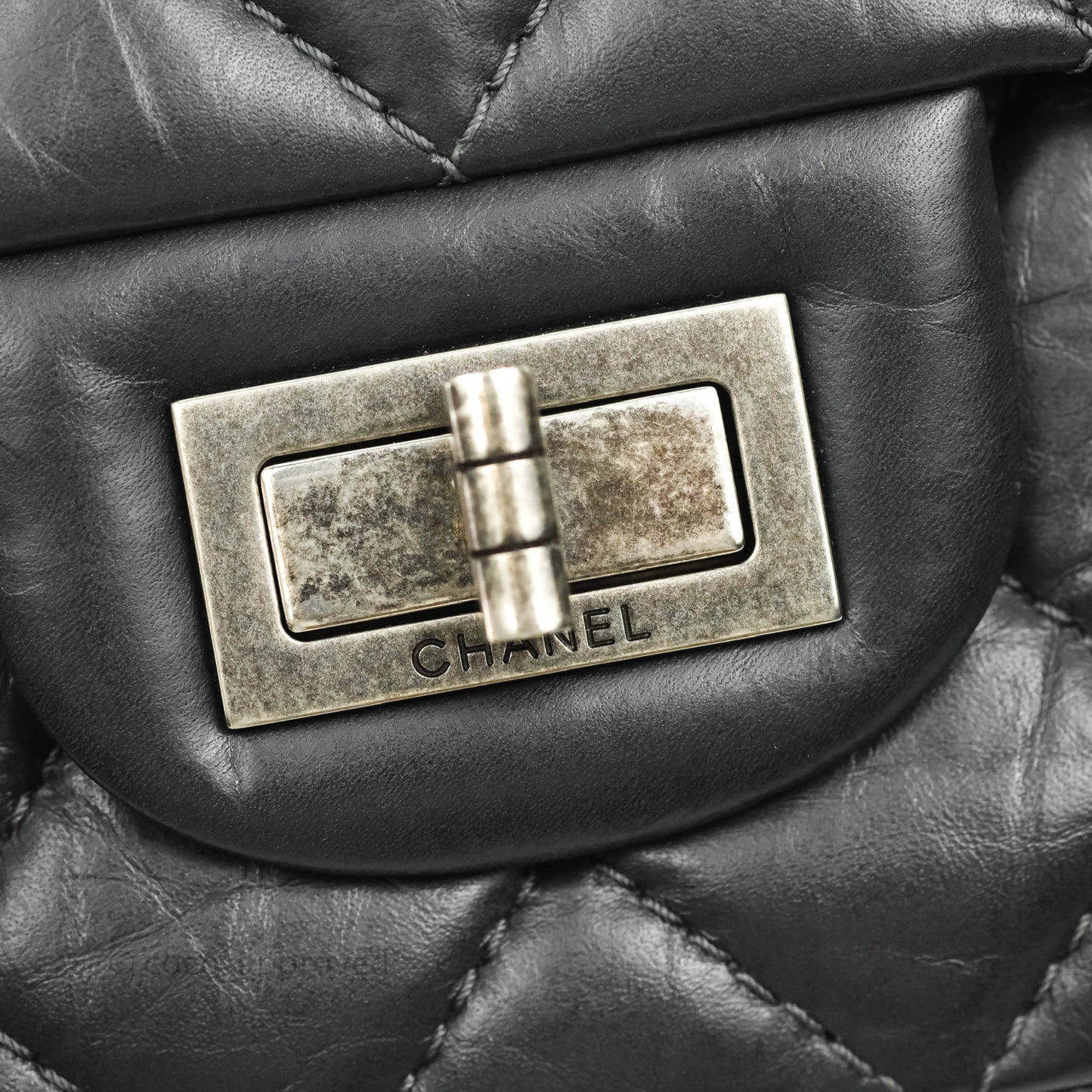 Chanel Reissue 227 Quilted Dark Grey Aged Calfskin Ruthenium Hardware