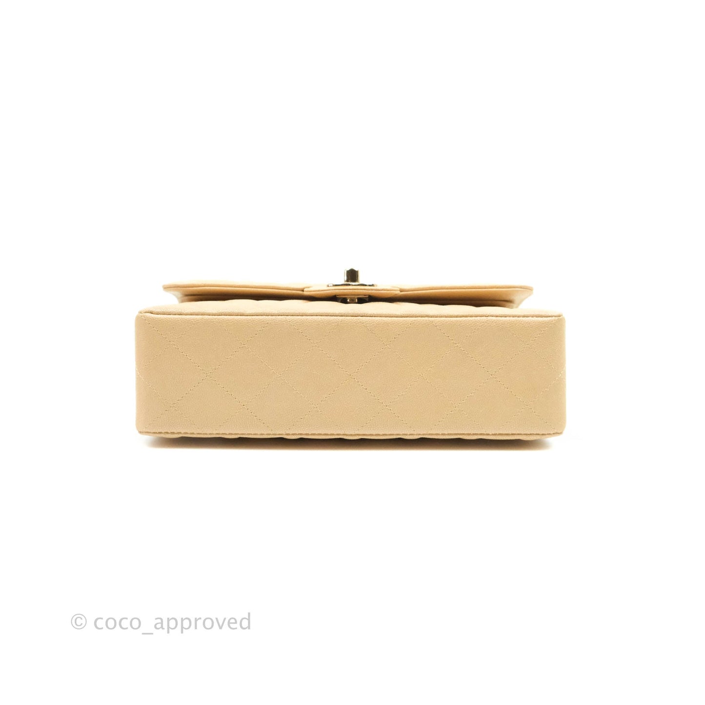 Chanel Classic Small S/M Flap Iridescent Beige Caviar Gold Hardware 19S