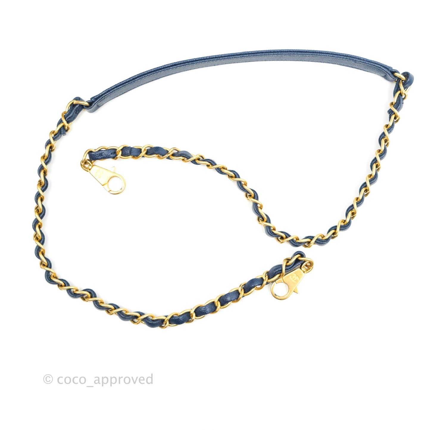 Chanel Medium (Small) Coco Handle Quilted Navy Caviar Lizard Handle Gold Hardware