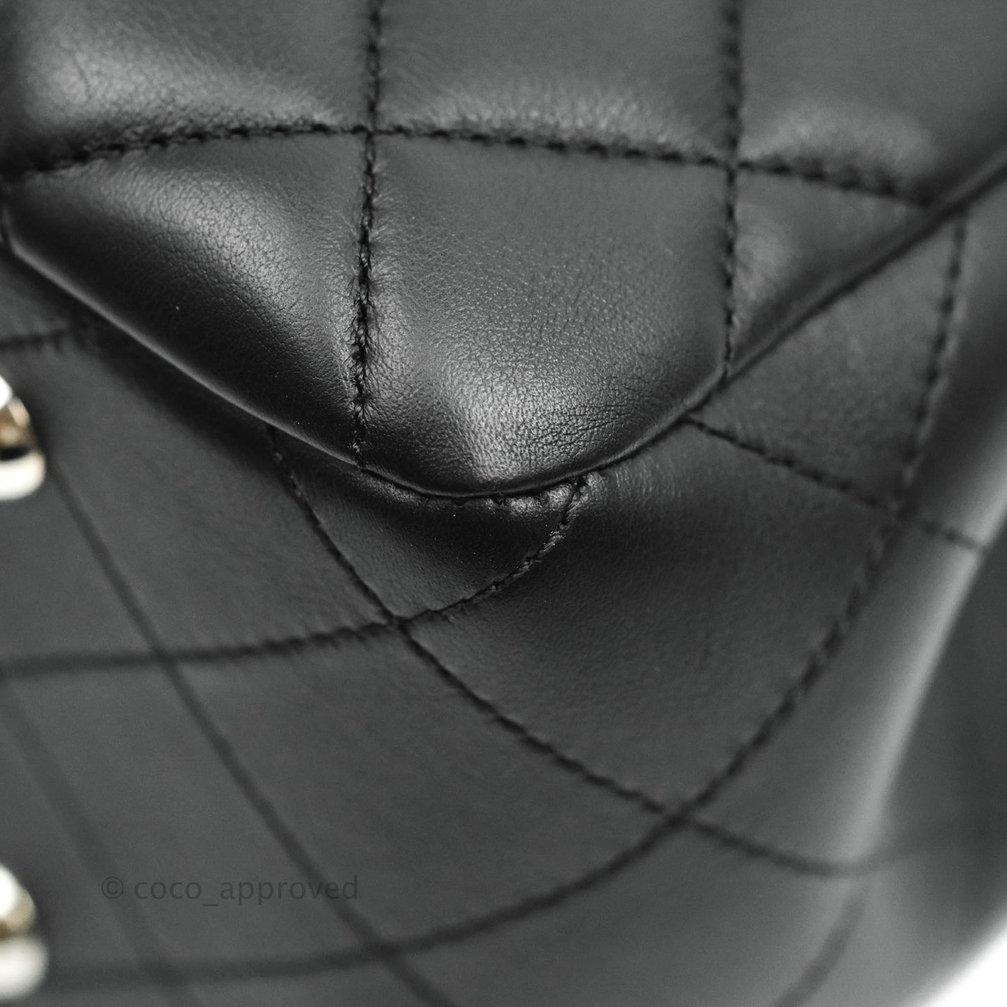 Chanel Classic Quilted Black Calfskin Shopping Bag Silver Hardware