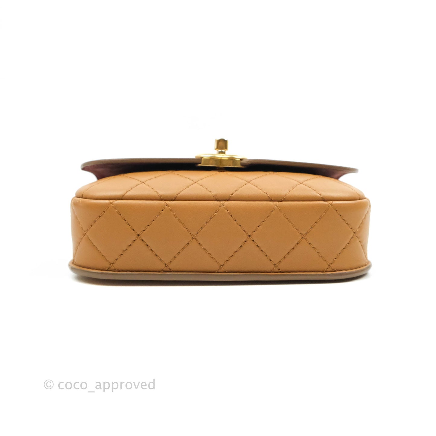 Chanel Quilted Flap With Coin Purse Caramel Calfskin Aged Gold Hardware 19K