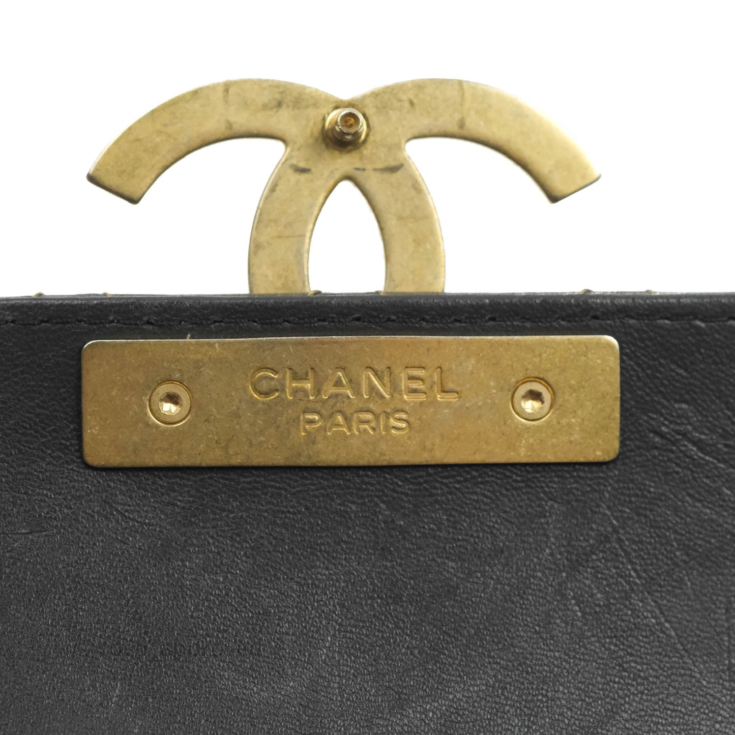 Chanel Small Enamel CC Flap Bag Quilted Iridescent Grey Lambskin Aged Gold Hardware