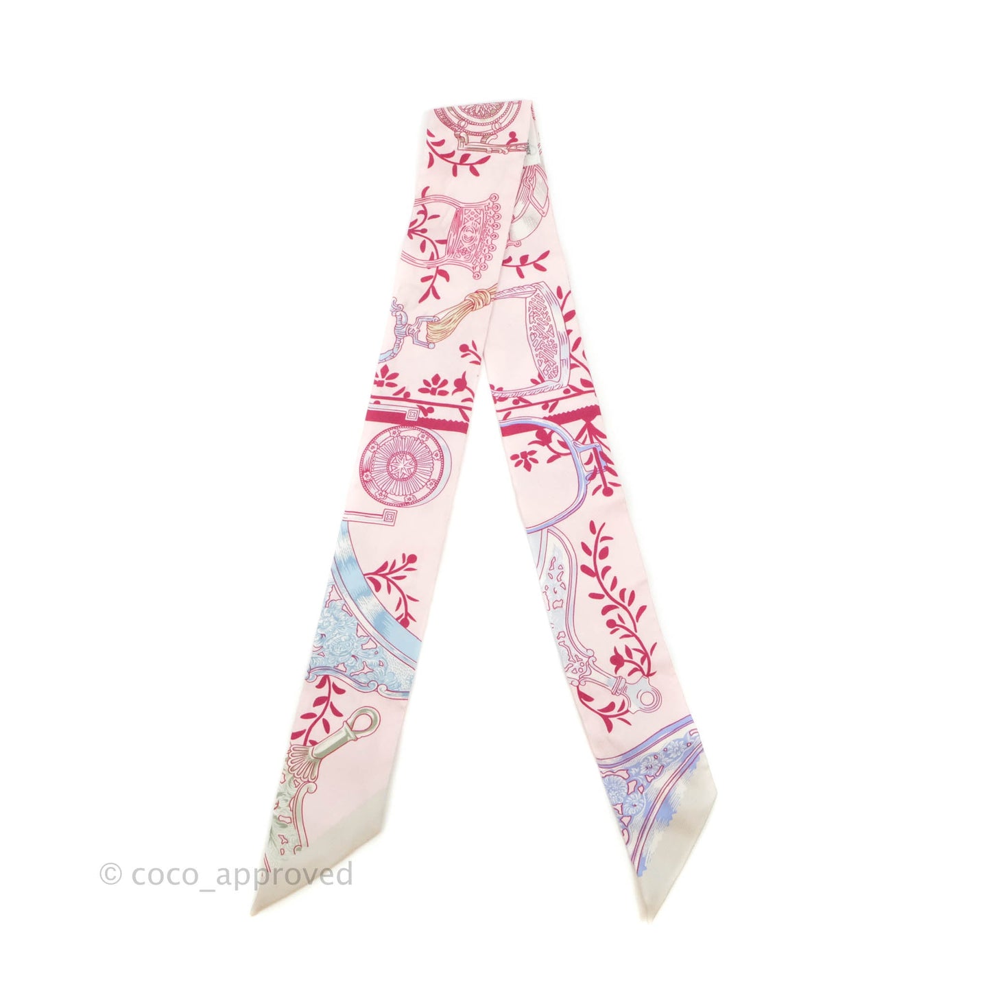Hermès Silk Twilly Light Pink Blue