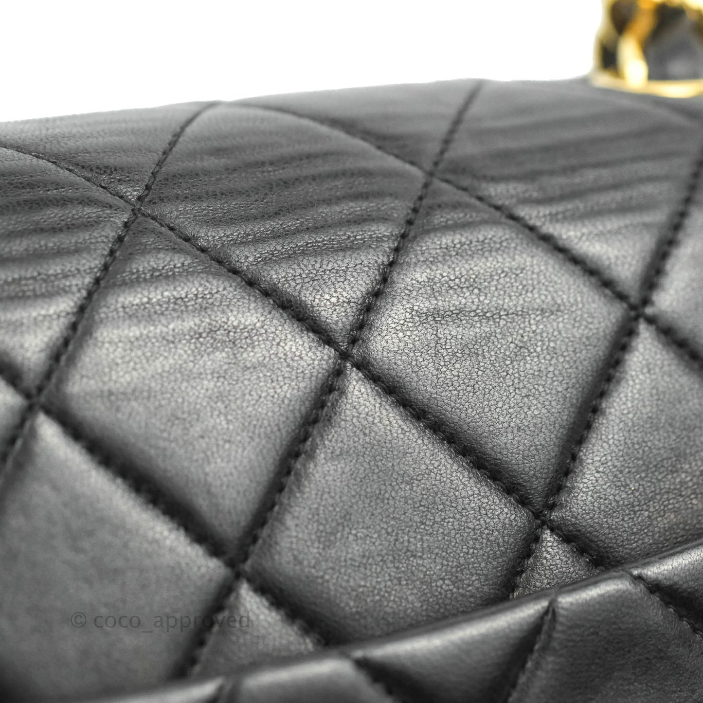 Chanel Vintage Jumbo Single Flap Black Lambskin 24K Gold Hardware