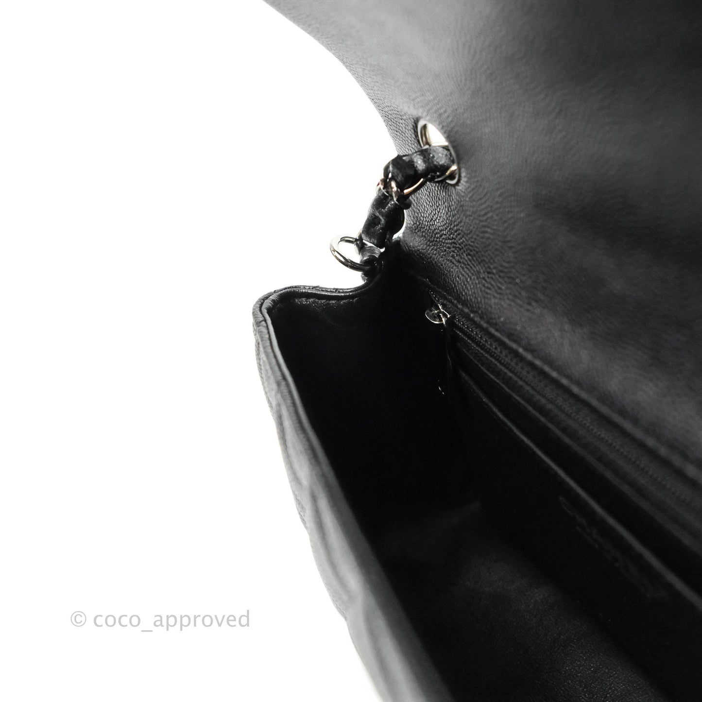 Chanel Quilted Mini Rectangular Iridescent Black Caviar Gun Metal 18C